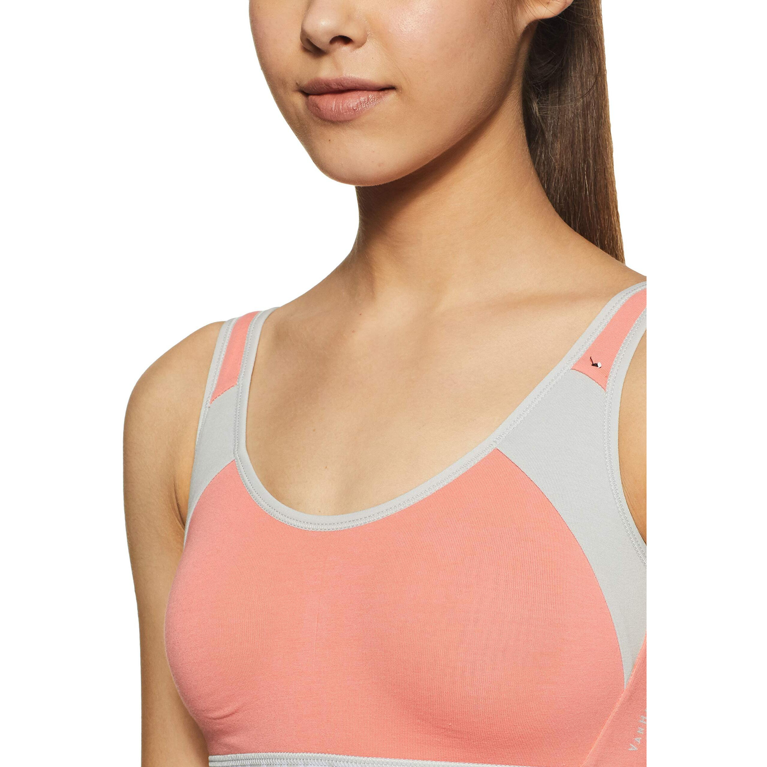Van Heusen Proactive Women Sports Bra - Cotton Elastane - Anti Bacterial, Wireless, Non Padded, Full Coverage