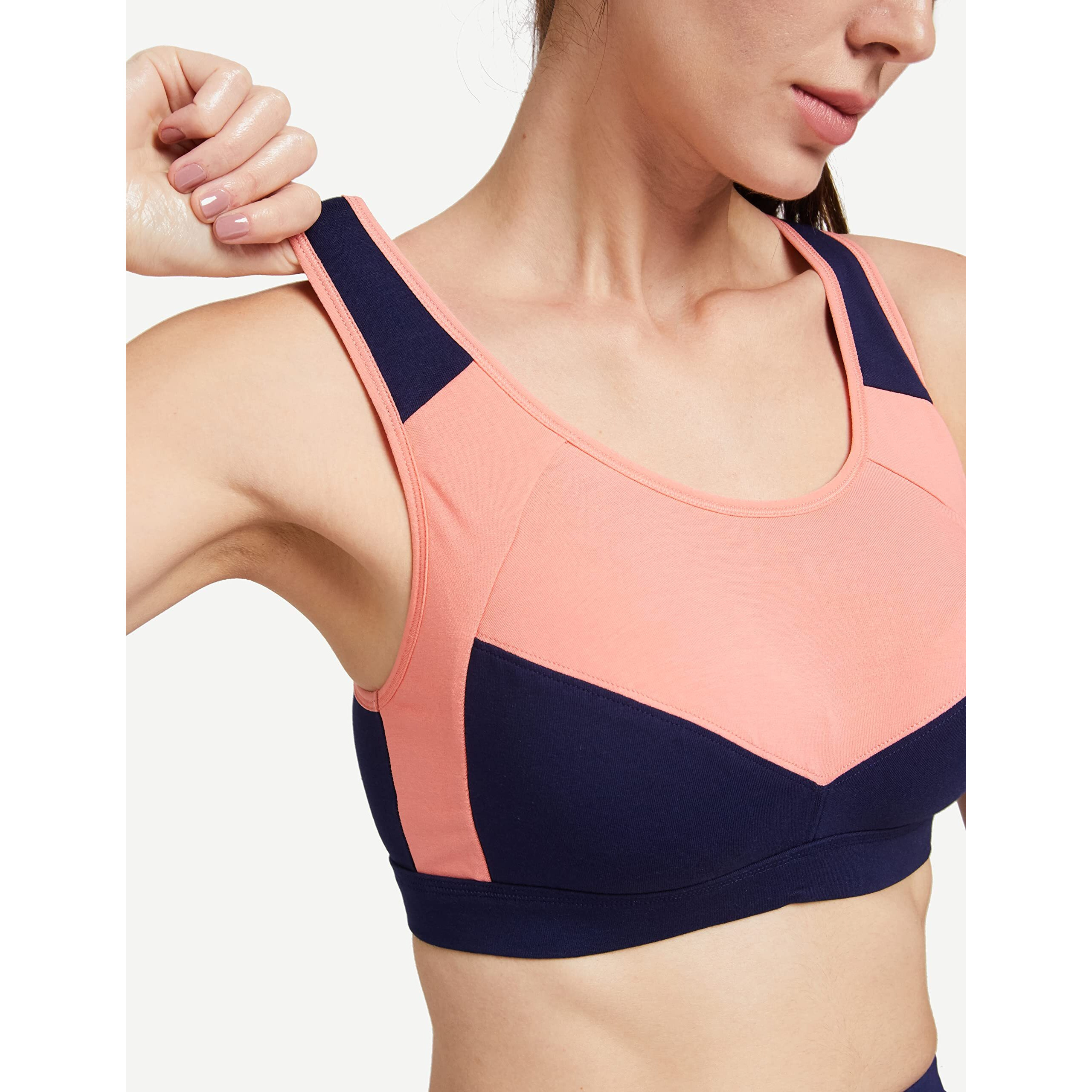 Van Heusen Proactive Women Racerback Sports Bra - Cotton Elastane - Anti Bacterial, Wireless, Padded, Full Coverage
