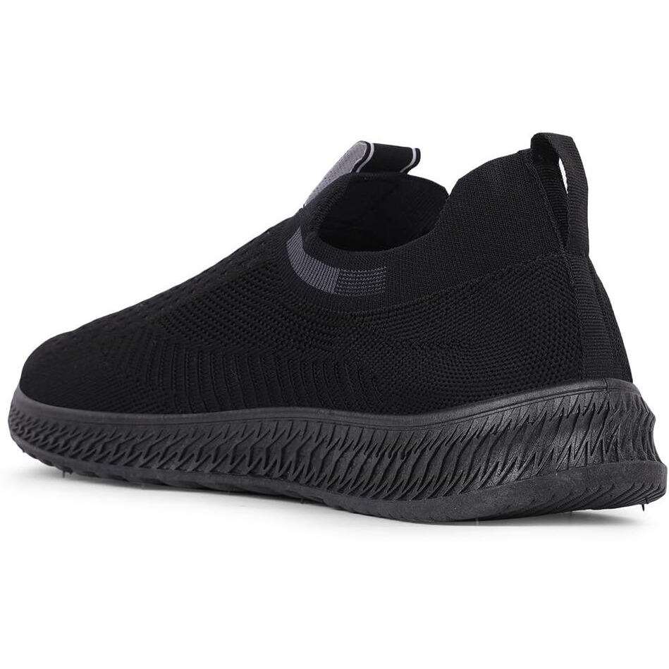 Liberty Force10 Rokky-4 Non-Lacing Walking Shoes For Men With Pvc Sole| Suitable For Jogging, Workout, Gym & Outdoor Activity |Lightweight & Comfortable Footbed | Sports Footwear (Black - 8Uk)