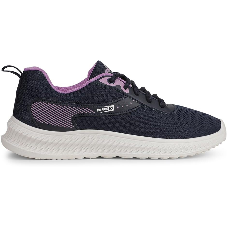 Liberty Force 10 Oslo-20E Lacing Running Shoes For Women With Pvc Sole|Suitable For Walking, Gym, Outdoor & Jogging|Mesh Outsole|Memory Foam Insole| Comfortable & Durable|Sports Footwear (N.Blue-40Eu)