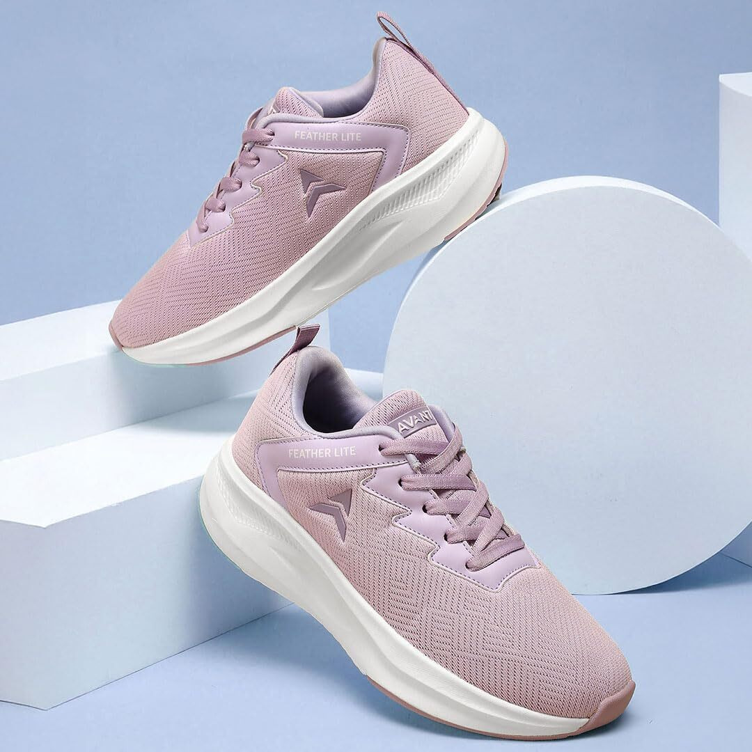 Avant Women's Reva Running Shoes - Superior Cushioning, Enhanced Grip Tpr Outsole, Superior Traction, Anti Skid, Lightweight, Shock Absorption Tech, Sports Footwear (Avwsh033Cl01Uk7_Lavender_Uk7)