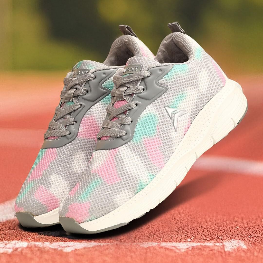 Avant Women's Smoothfit Running Shoes - Superior Cushioning, Enhanced Grip Outsole, Superior Traction, Anti Skid, Lightweight, Shock Absorption Tech, Sports Footwear (Avwsh026Cl02Uk4_Pink/White)