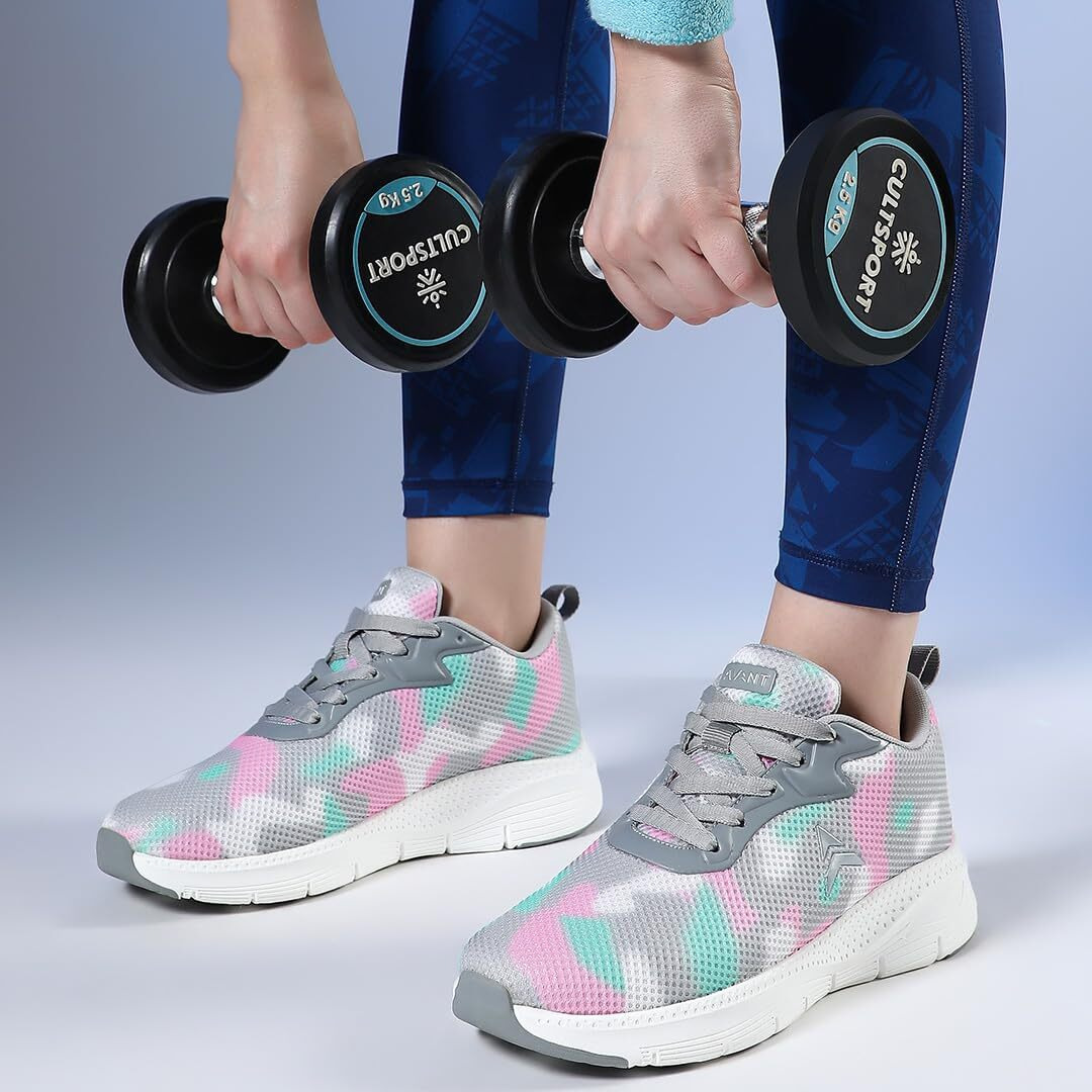 Avant Women's Smoothfit Running Shoes - Superior Cushioning, Enhanced Grip Outsole, Superior Traction, Anti Skid, Lightweight, Shock Absorption Tech, Sports Footwear (Avwsh026Cl02Uk4_Pink/White)