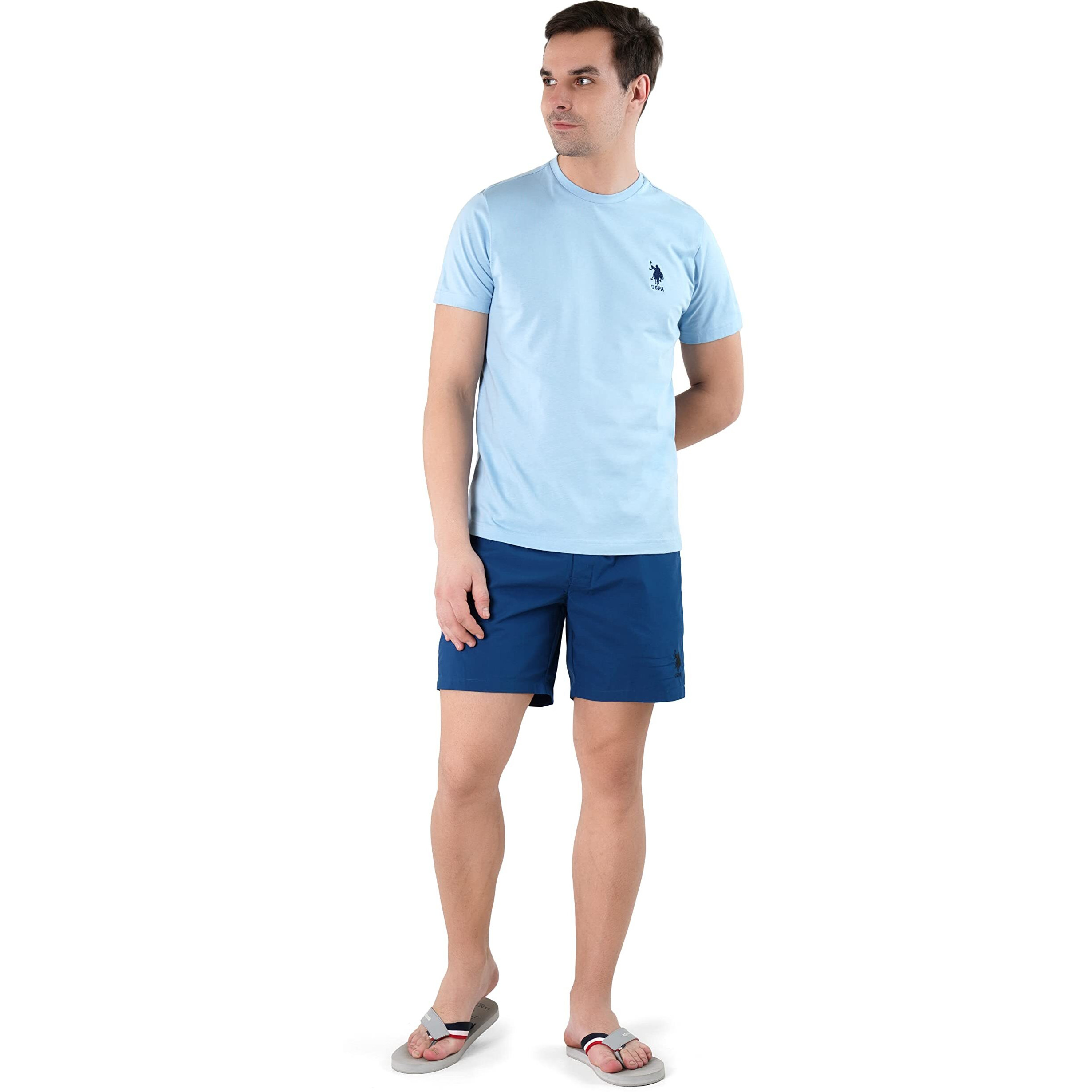 U.S. Polo Assn. Mens Crew Neck Embroidered Logo I633 Lounge Regular Fit T-Shirt - Pack Of 1 (Dream Blue S)