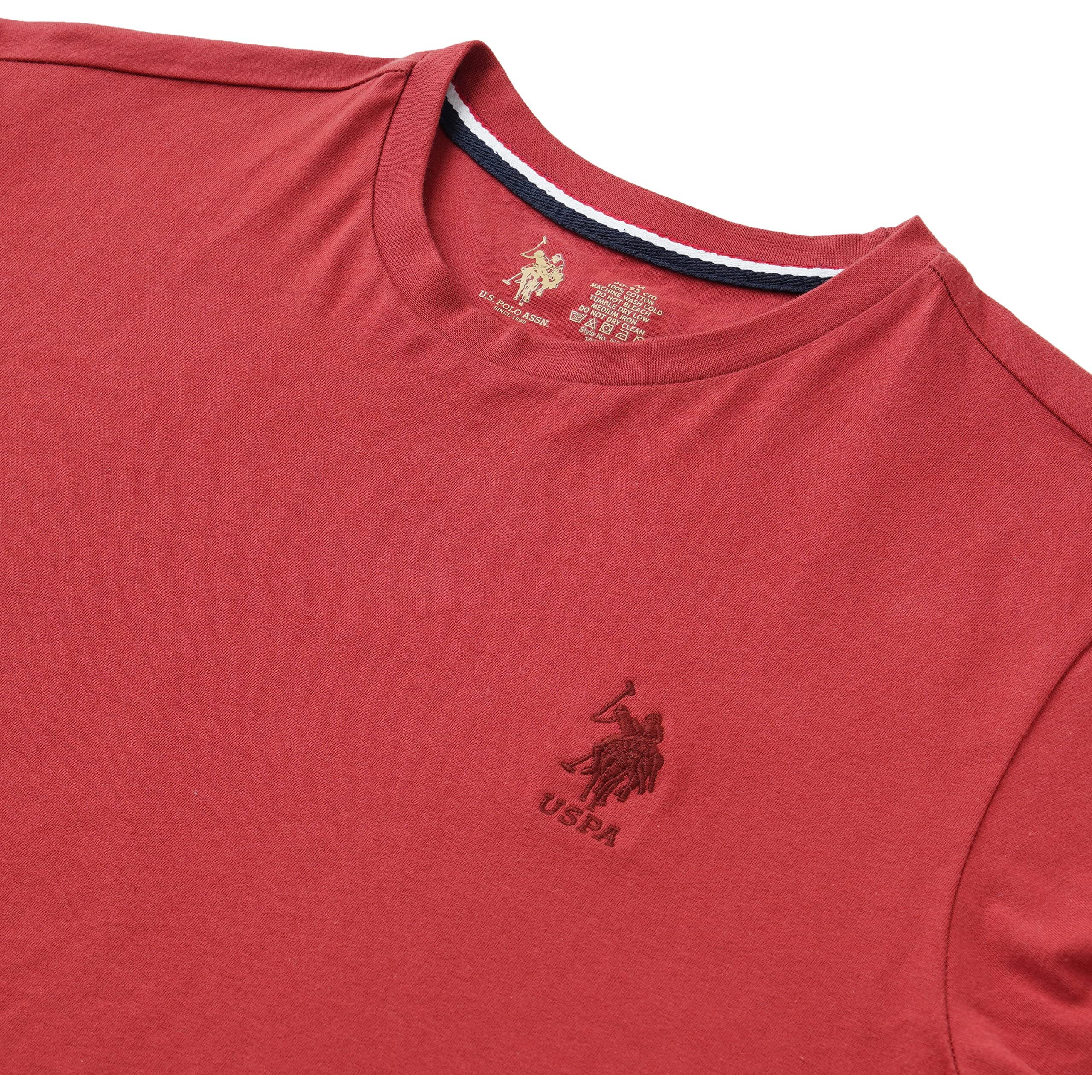 U.S. Polo Assn. Mens Crew Neck Embroidered Logo I633 Lounge T-Shirt - Pack Of 1 (Cinnabar S)