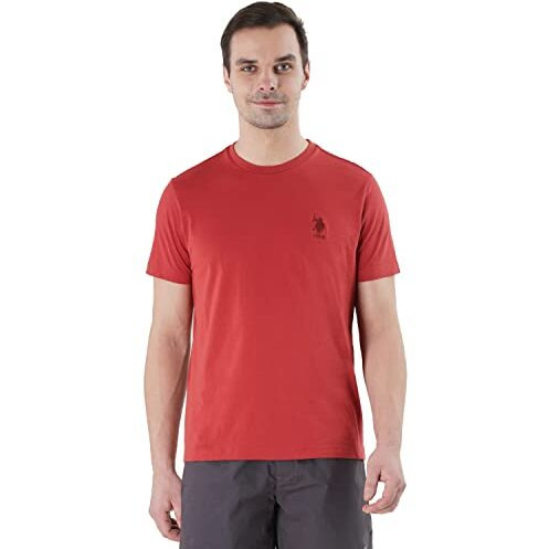 U.S. Polo Assn. Mens Crew Neck Embroidered Logo Regular Fit I633 Lounge T-Shirt - Pack Of 1 (Cinnabar 2Xl)