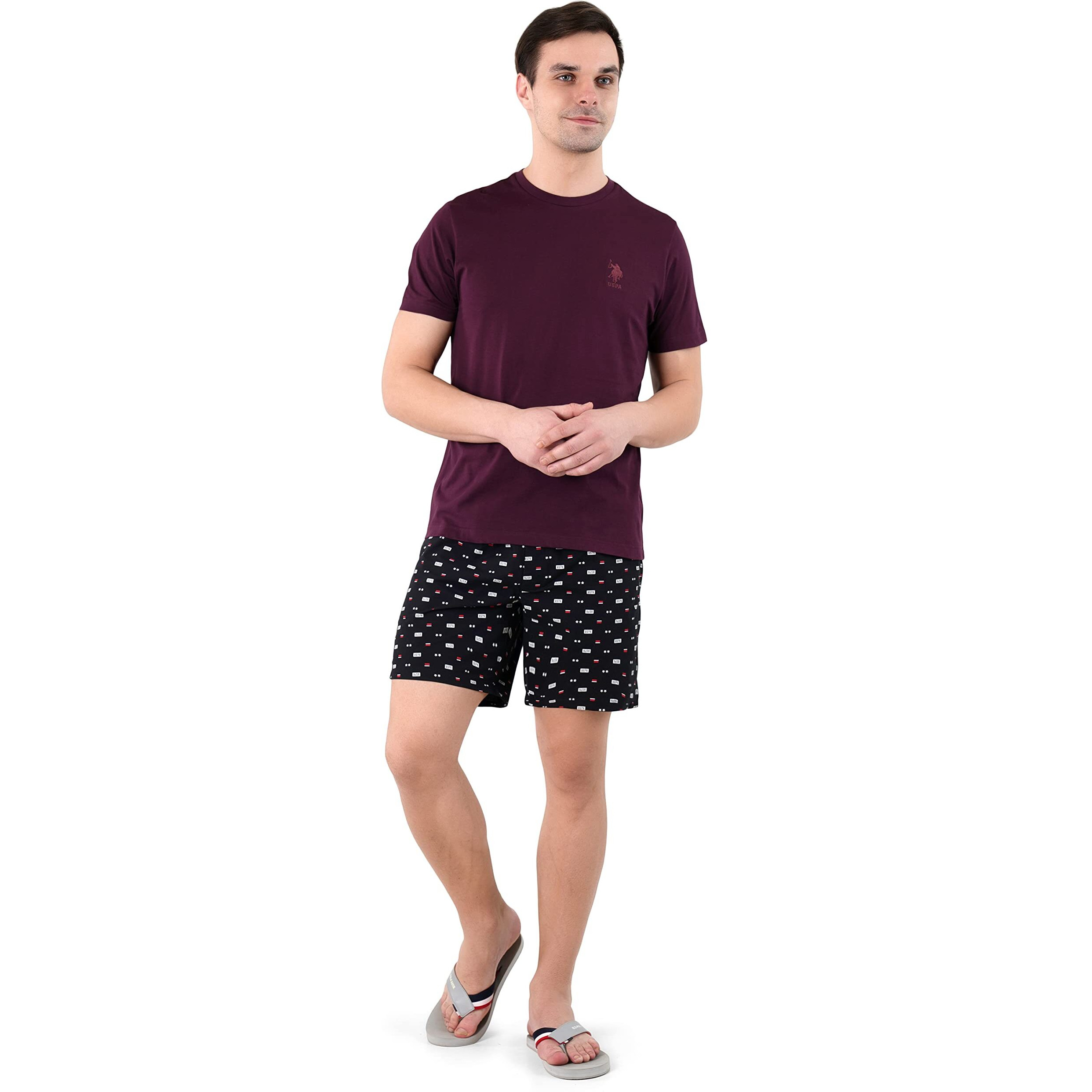 U.S. Polo Assn. Mens Crew Neck Embroidered Logo I633 Lounge Regular Fit T-Shirt-Pack Of 1 (Fig L)