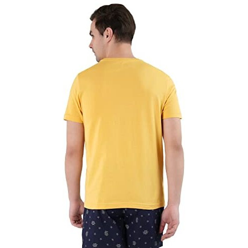U.S. Polo Assn. Mens Crew Neck Embroidered Logo I633 Lounge Regular Fit T-Shirt - Pack Of 1 (Ochre Yellow Large)