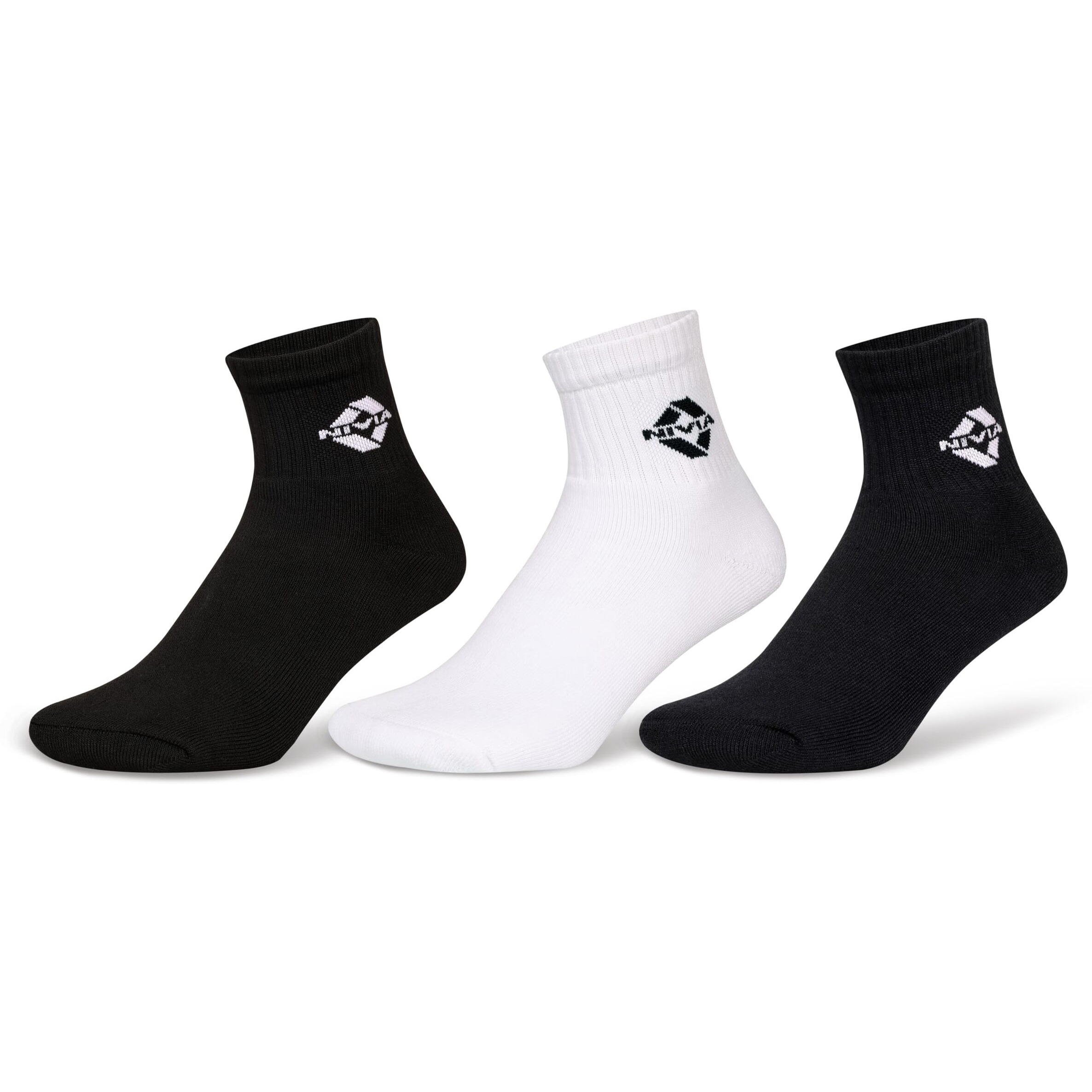 Nivia Encounter Socks For Men, Sports Ankle, Sports Socks, Compression Socks Running, Knee Length Socks, Athletes Socks For Sports, Grip Socks, (Pack Of 3) Black, Blue, White