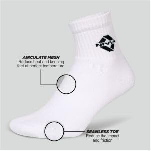 Nivia Encounter Socks For Men, Sports Ankle, Sports Socks, Compression Socks Running, Knee Length Socks, Athletes Socks For Sports, Grip Socks, (Pack Of 3) Black, Blue, White