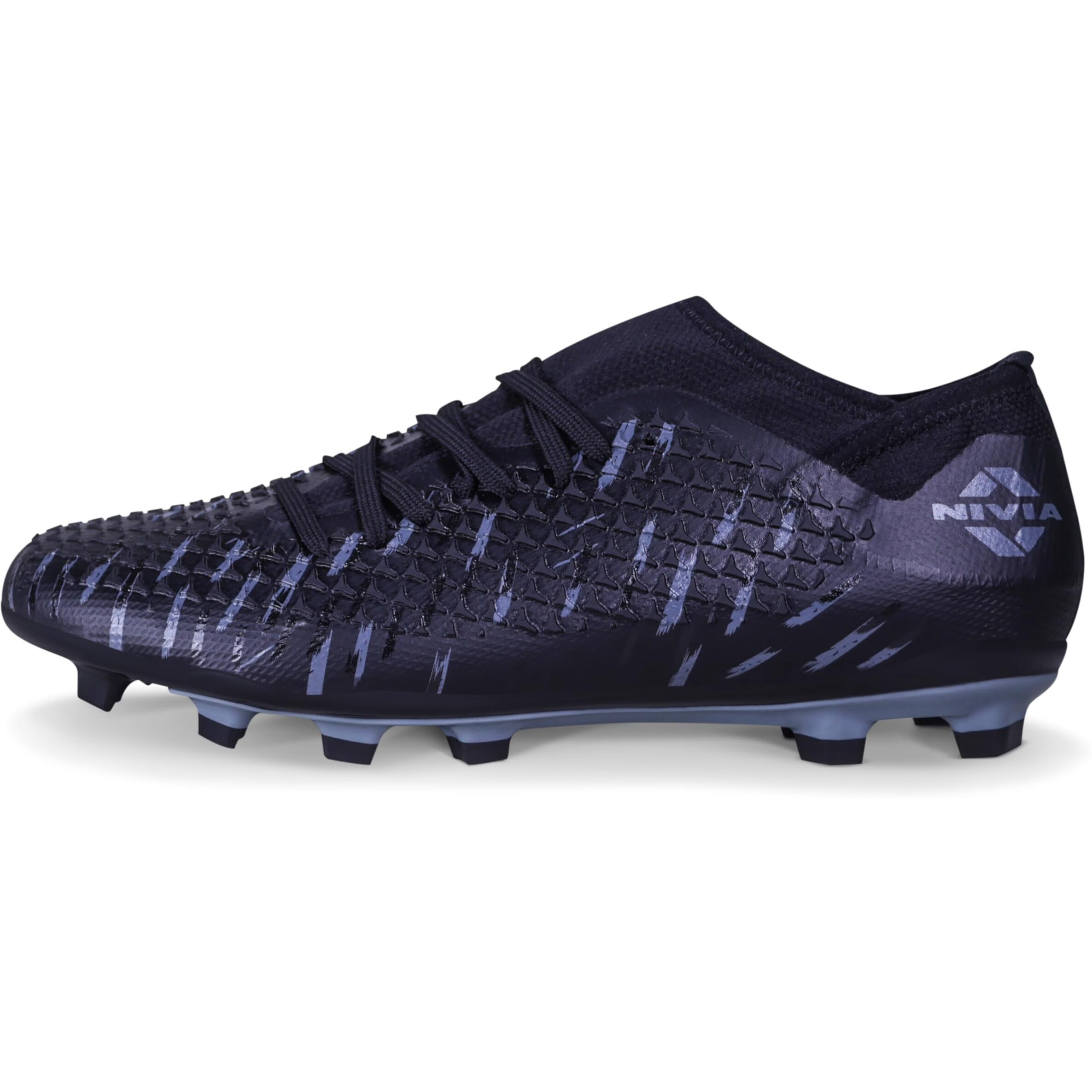 Nivia Ashtang 2.0 Football Studs For Men | High-Performance Football Shoes | Soccer Studs | Football Sports Shoes | (Black) | Uk09