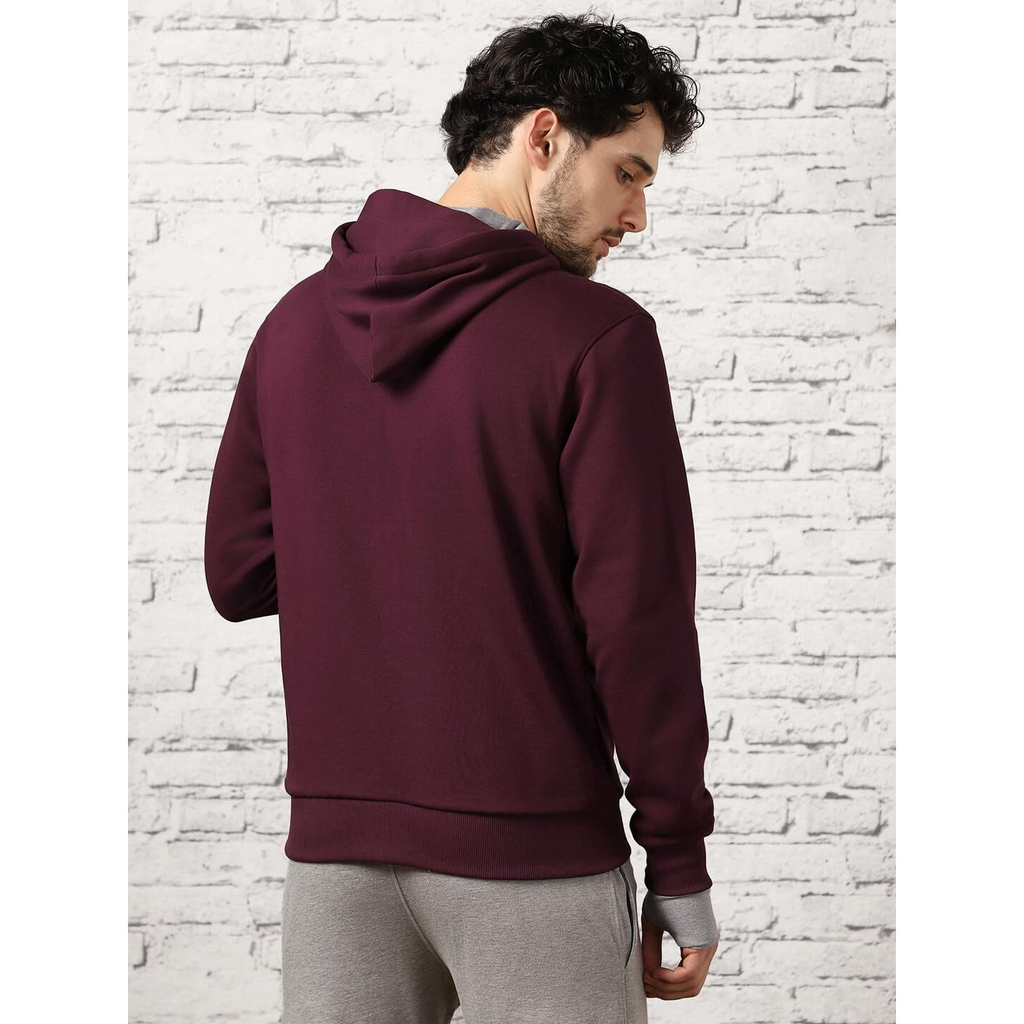 Nobero Maroon Men's Travel Cotton Solid Plain Hoody Sports Winter Gym Workout Running Travel Trekking Hooded Sweatshirts And Hoodies For Men Boys Cotton Winter Casual Wear -2Xl