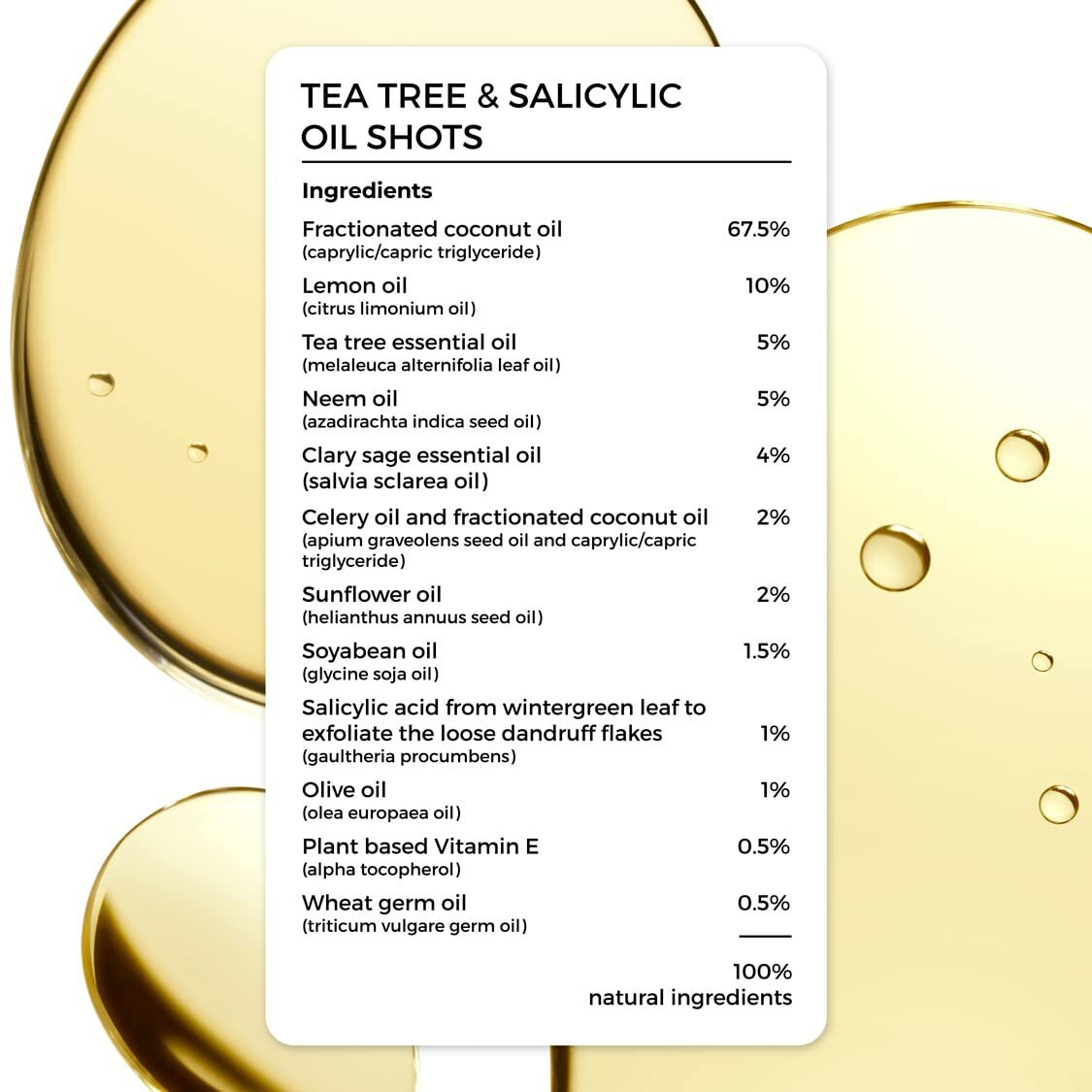 Brillare Tea Tree Hair Oil, Salicylic Acid & Coconut Hair Oil Shots, Best For Dry &Itchy Scalp, Dandruff Control Oil, Reduces Excess Scalp Oil, 100% Natural Hair Oil, 48Ml