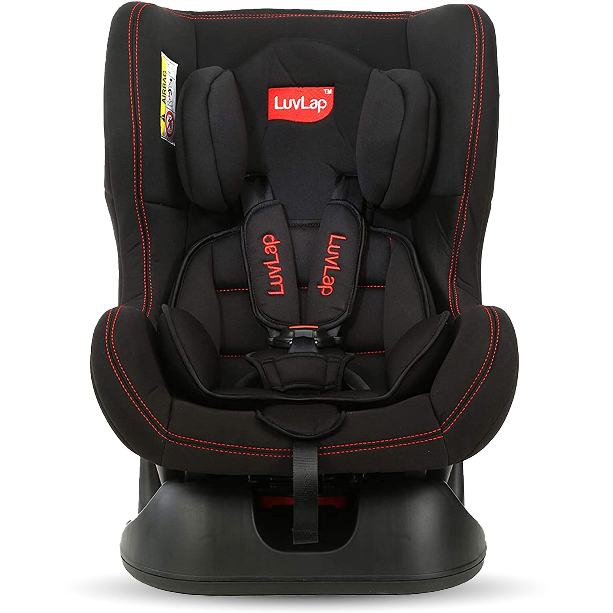 Luvlap Sports Convertible Car Seat For Baby & Kids, New Born To 4 Years, Forward Facing & Rearward Facing, 3 Adjustable Recline Levels, European Safety Standard Certified, Side Impact Guard-Black