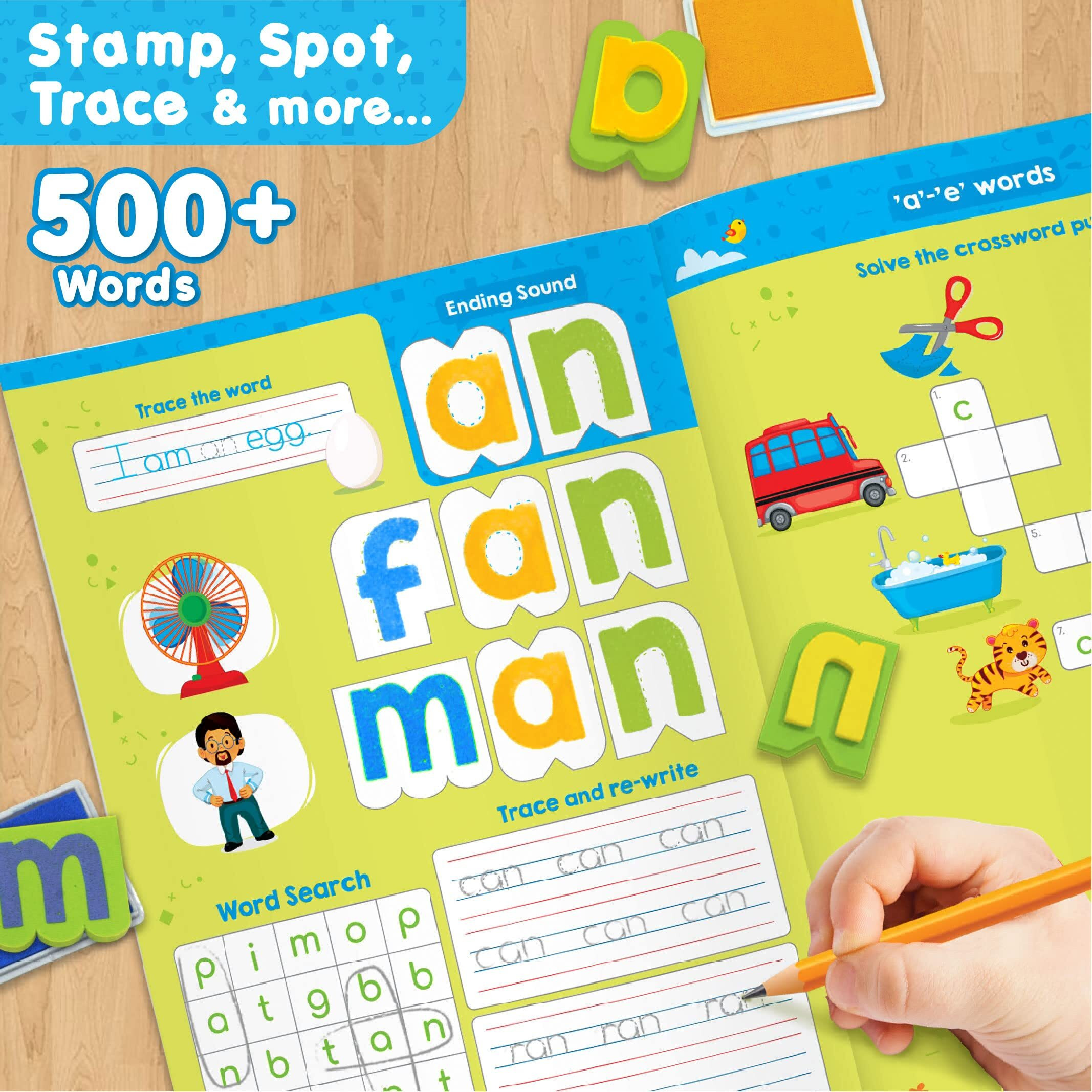 Imagimake Learn To Spell-Preschool Learning Activities-Includes Sight Words,Cvc Letters,Phonics Books For Beginners-Educational Toys For 3 Yr Old-Montessori Toys For Toddlers For Age 3,4,5 Years,Kid