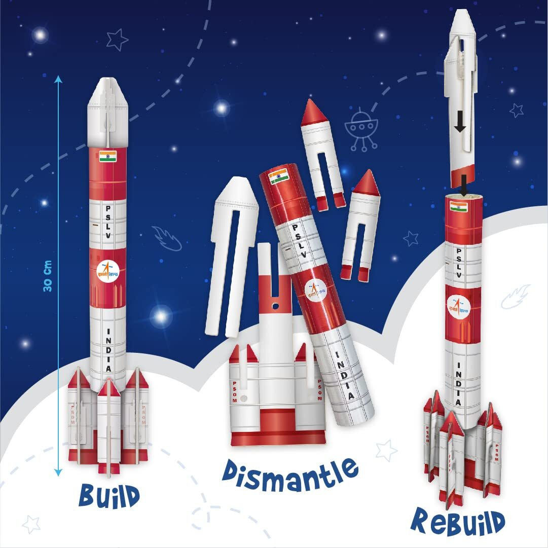 Imagimake Mapology Mangalyaan | Isro Rocket Model & Satellite | Astronaut Toy | Educational Toys For Kids 5+Years | 3D Puzzles | Gifts For 5 Year Old Boy & Girl, Multi-Coloured