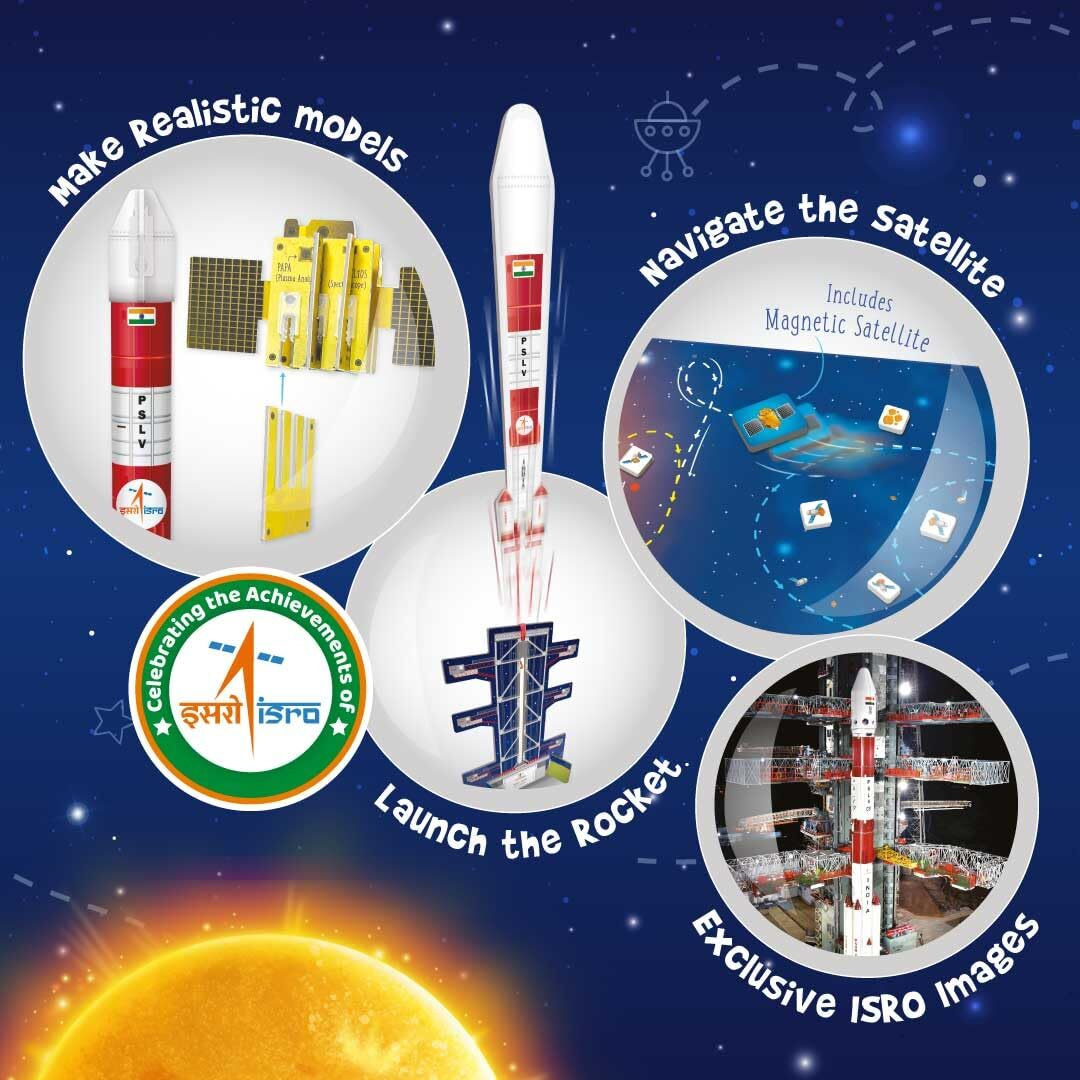 Imagimake Mapology Isro Space Toys For Kids Mission Suryayaan Aditya L1 | Rocket Model & Satellite | Educational Toys For Kids 5+ Years | 3D Puzzles With Rocket Launcher | Birthday Gift For Kids