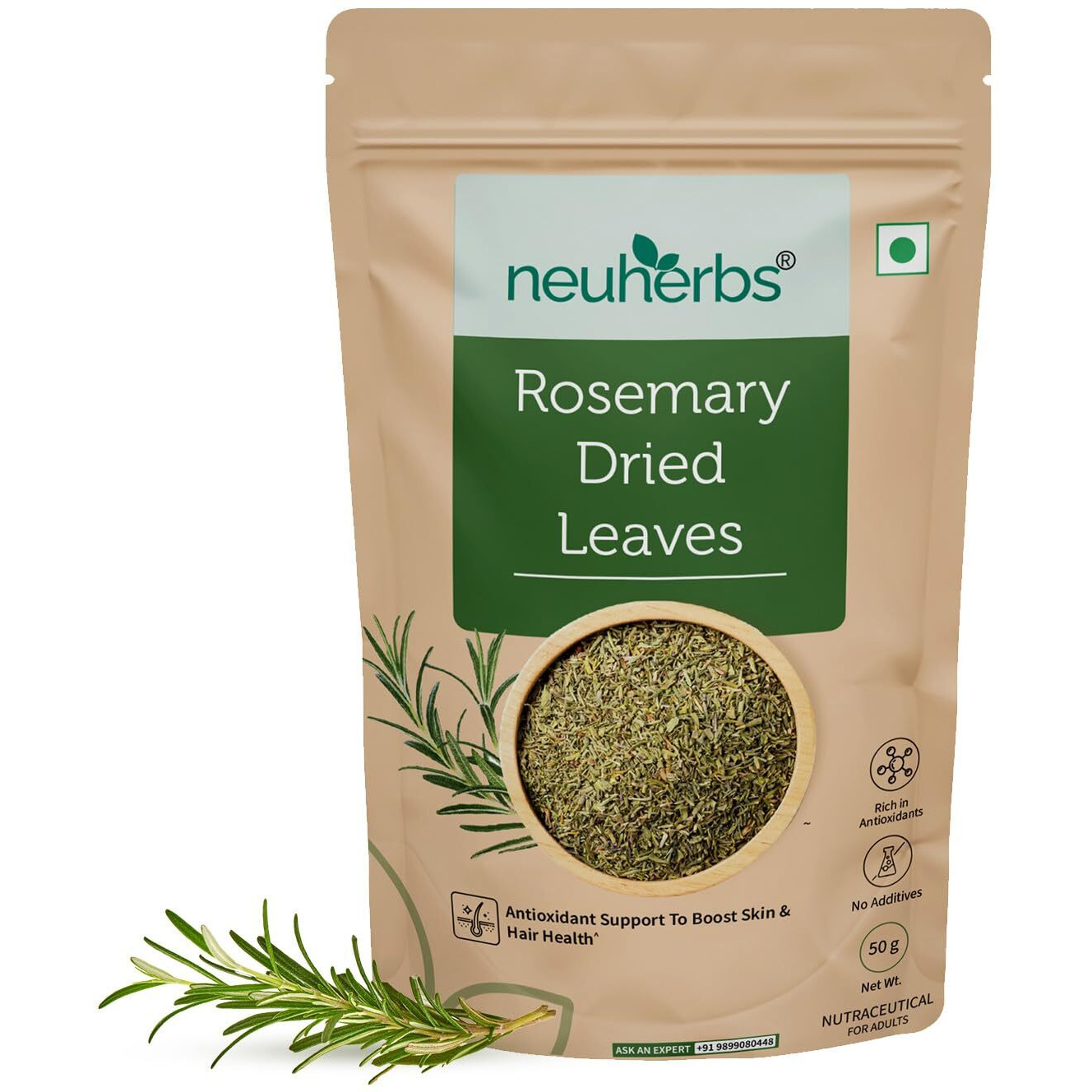 Neuherbs Rosemary Dried Leaves 50G (Pack Of 1) | Rich In Antioxidants For Skin & Hair | 100% Natural, No Additives | Ideal For Hair Growth, Seasoning Food, Herbal Tea