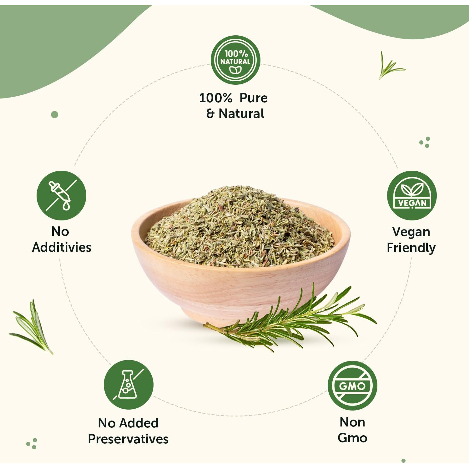 Neuherbs Rosemary Dried Leaves 50G (Pack Of 1) | Rich In Antioxidants For Skin & Hair | 100% Natural, No Additives | Ideal For Hair Growth, Seasoning Food, Herbal Tea