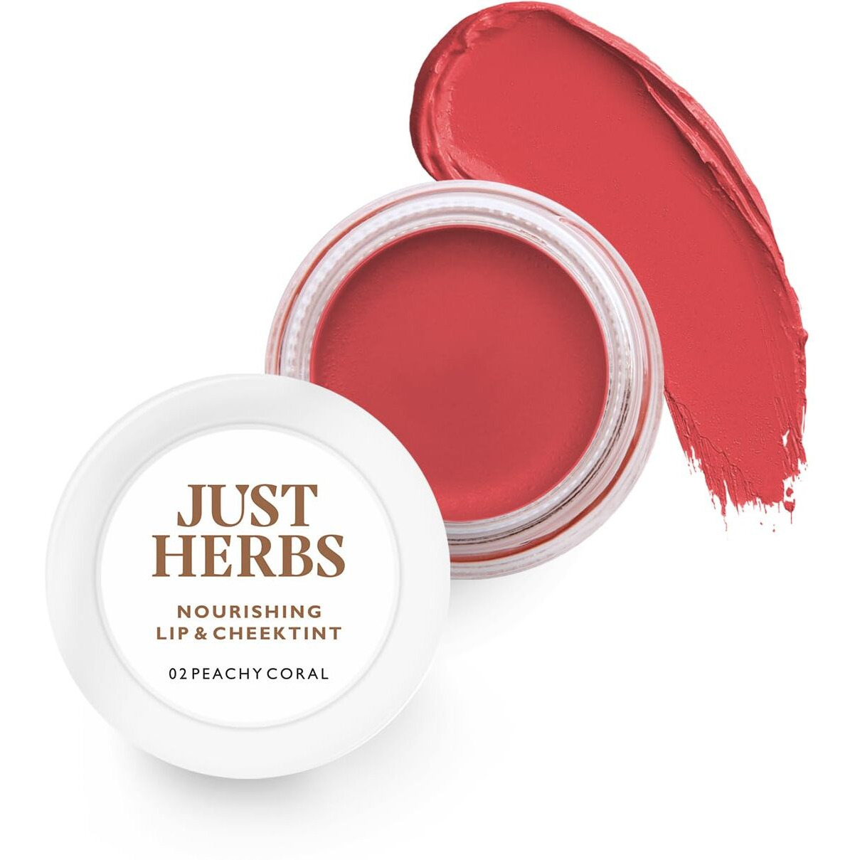 Just Herbs Ayurvedic, Natural Lip & Cheek Tint, Blush For Women - Sls, Chemical & Paraben Free - 02 Peachy Coral (Creamy Matte)