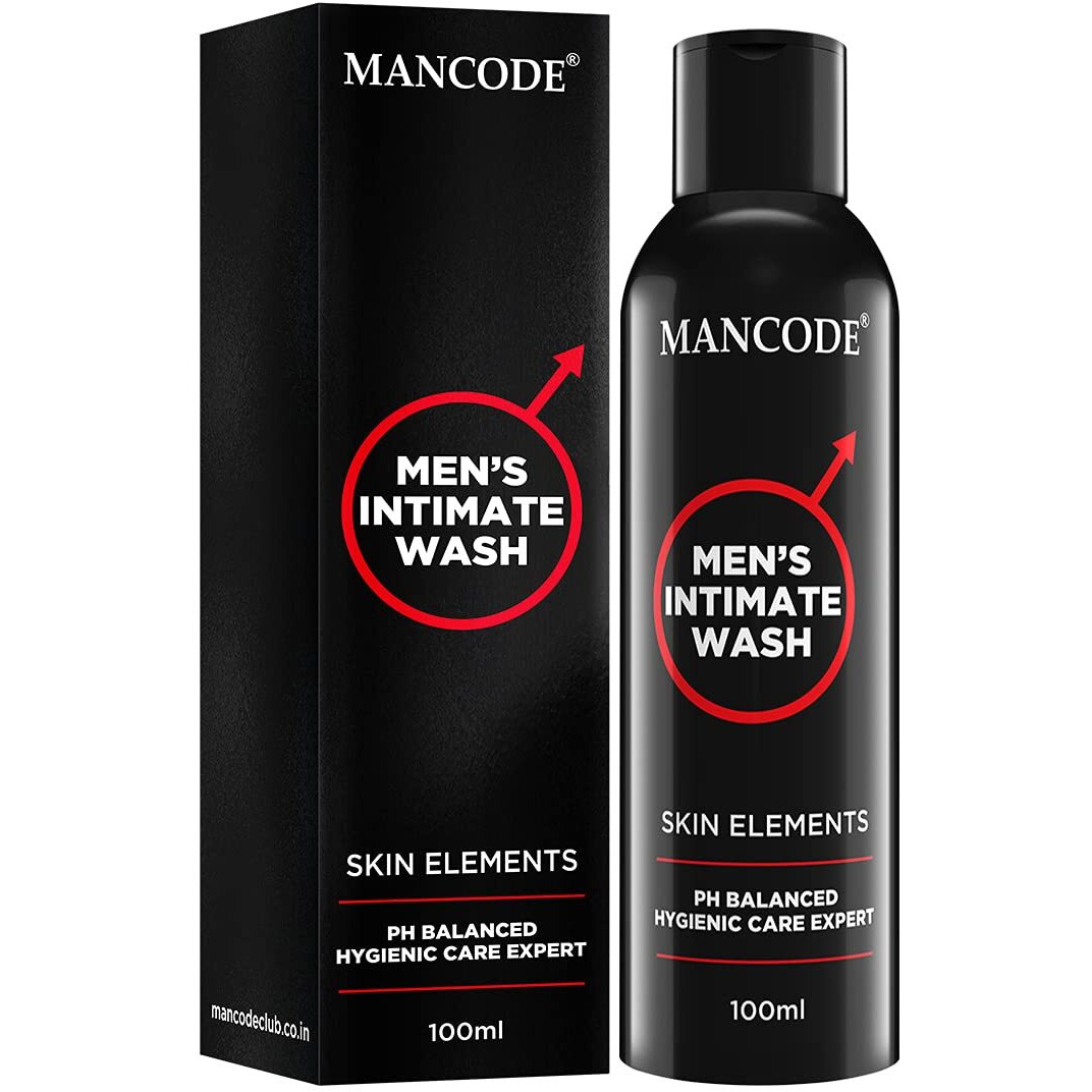 Mancode Intimate Wash For Men - 100Ml With Tea Tree Essential Oil Ayurvedic & Natural Personal Intimate Hygiene Prevents Itching Irritation & Dryness Caused By Sweating Ball Wash For Men
