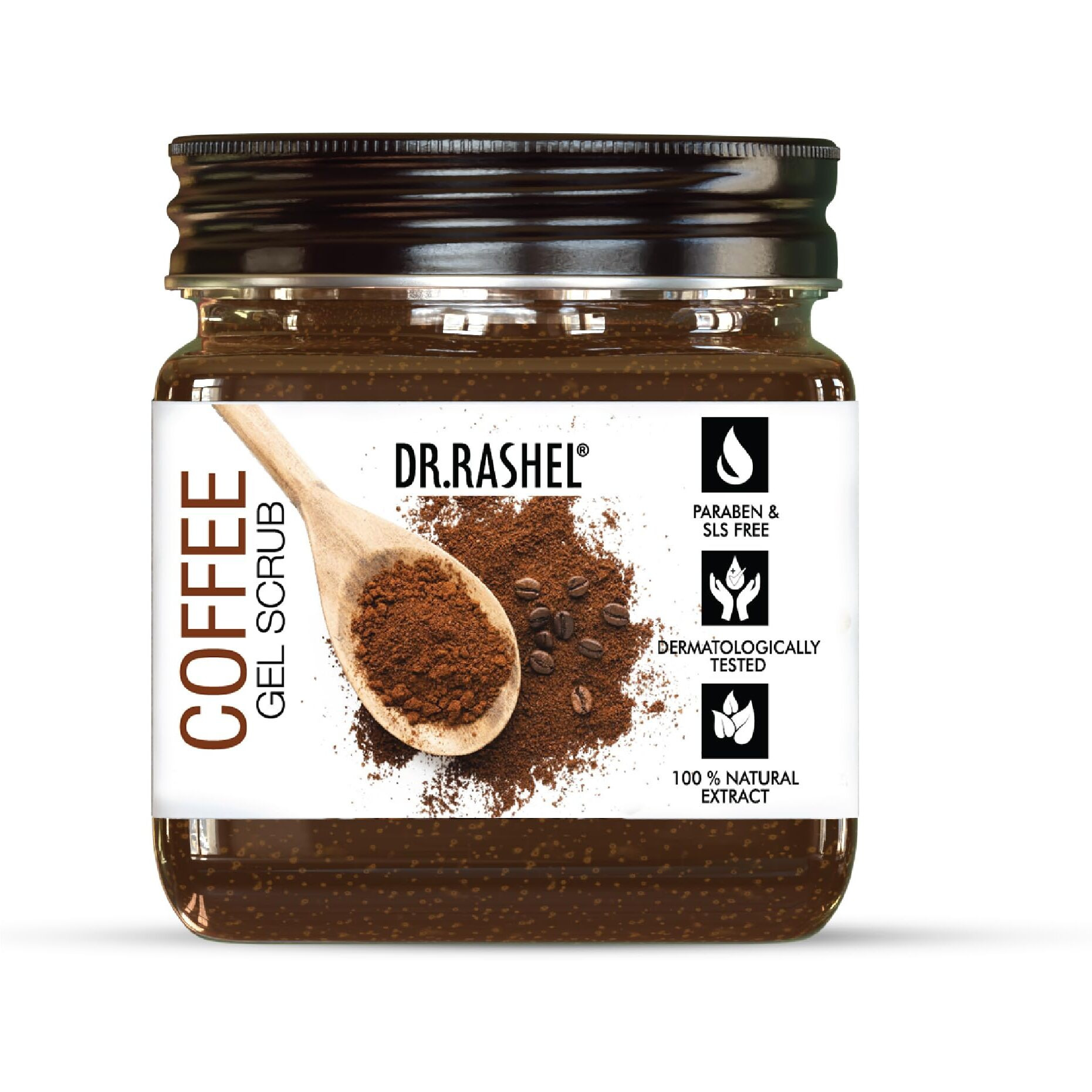 Dr.Rashel Coffee Gel Face & Body Scrub For Men And Women (380 Ml) | All Skin |Cleanser Scrub For Deep Exfoliation | Dead Skin Remover | Tan Removal | Blackhead Remover