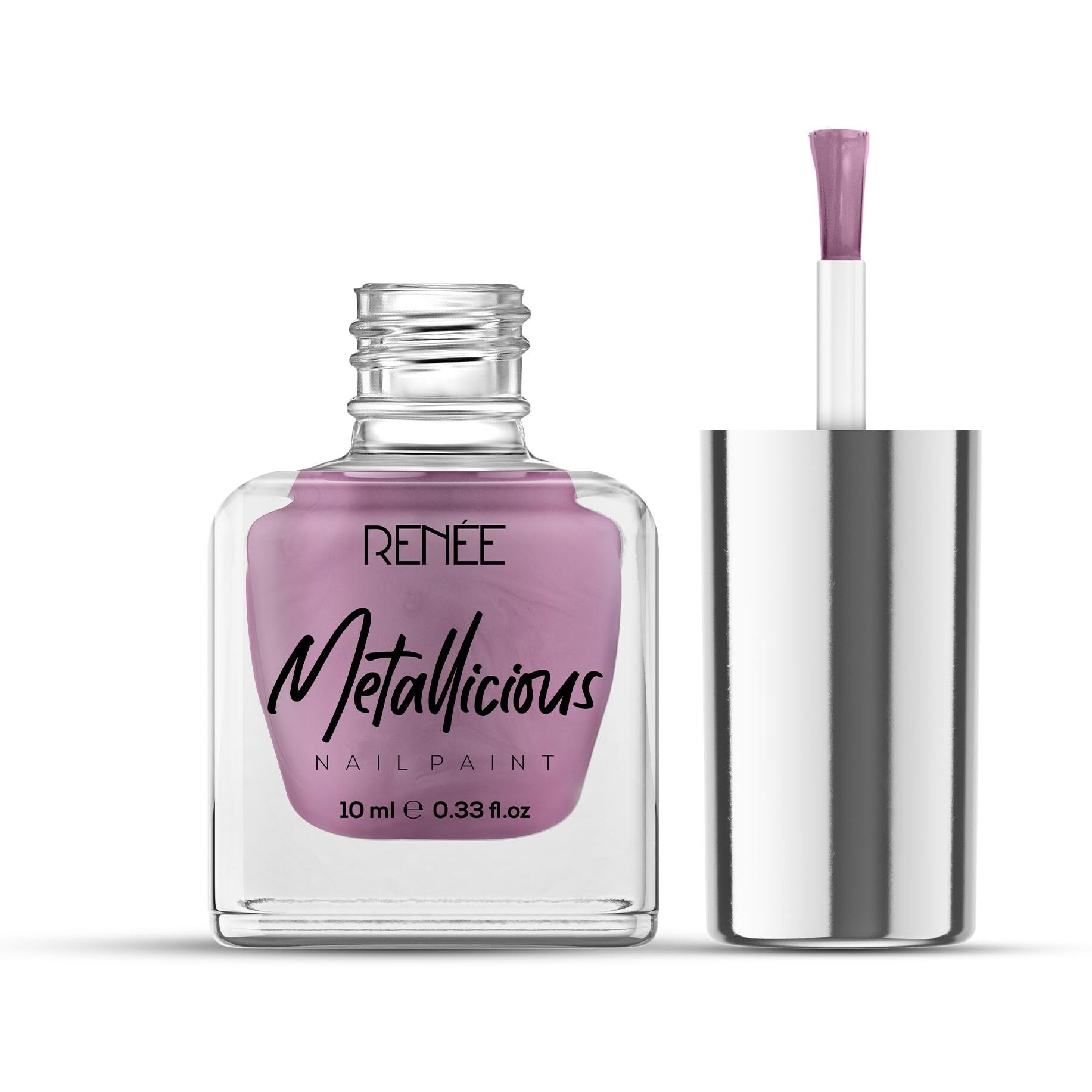 Renee Metallicious Nail Paint- Tea Rose 10Ml | Quick Drying, Metallic Finish, Long Lasting, Chip Resisting Formula With High Shine & Full Coverage | Acetone & Paraben Free
