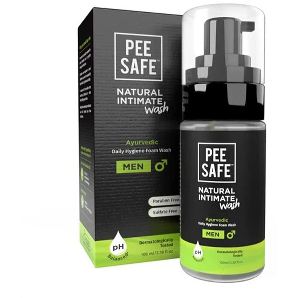 Pee Safe Natural Intimate Wash For Men| 100% Alcohol-Free | Ph Balanced | Ayurvedic Daily Hygiene Wash | Lemongrass Fragrance | Paraben-Free | Sulfate-Free | 100Ml Pack Of 2