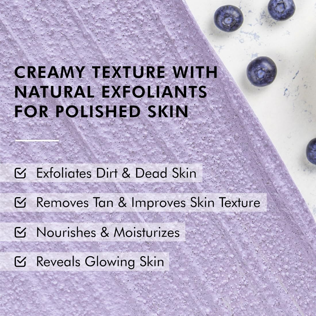 Mcaffeine Blueberry Breeze Body Scrub For Glowing Skin With Coffee,Blueberry,Apricot&Shea Butter |Removes Tan, Nourishes, Moisturizes|Exfoliating Scrub|Fruity Blueberry Aroma For Men & Women's - 175G