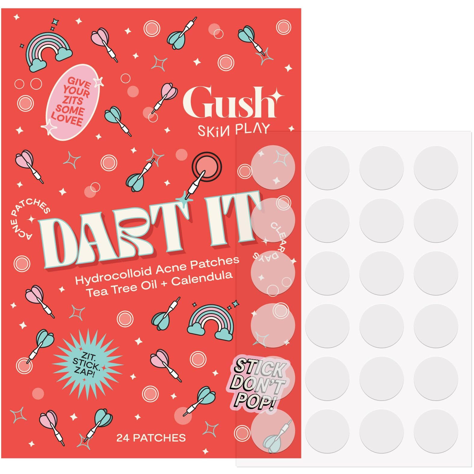Gush Beauty Acne Pimple Patch | 20 Hydrocolloid Patches With Tea Tree Oil | Reduces Acne Pimples Excess Oil Overnight | For All Skin Types (Transparent)