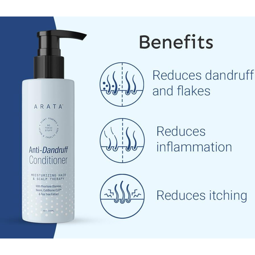 Anti-Dandruff Conditioner (200Ml) | With Neem, Cutibiome Clr & Tea Tree Extract | Soothes Itchy Scalp, Moisturizes & Controls Flakes | For All Hair Types