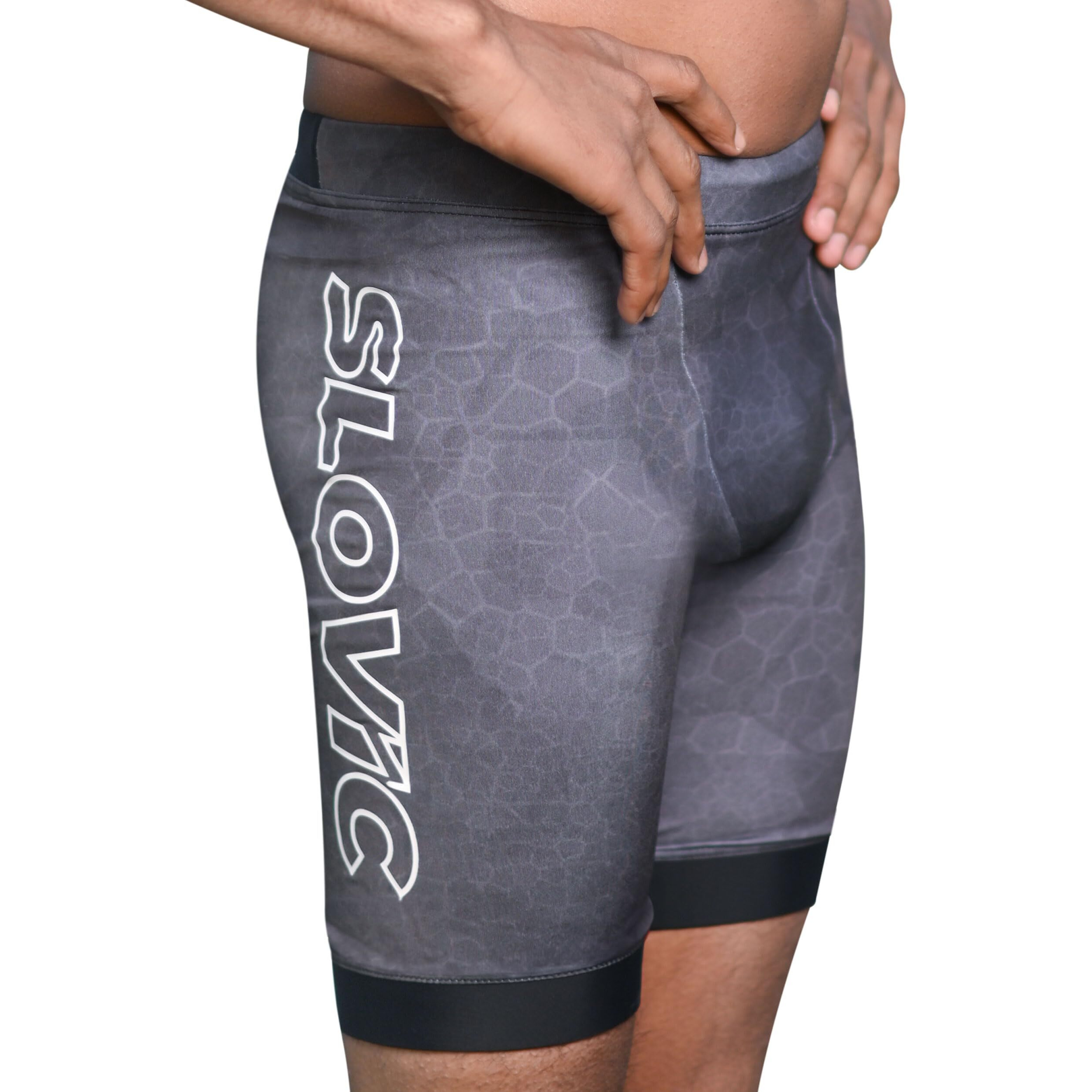Slovic Swimming Shorts For Men | Swimming Costume For Men | Swimming Trunk, Boys Swim Suit For Men Easy Adjustable, Breathable, Quick Drying Shorts For Swimming, Running Sports Shorts, Medium | Grey