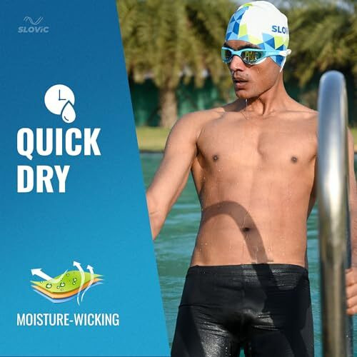 Slovic Swimming Shorts For Men | Swimming Costume For Men | Swimming Trunk, Boys Swim Suit For Men Easy Adjustable, Breathable, Quick Drying Shorts For Swimming, Running Sports Shorts | Medium