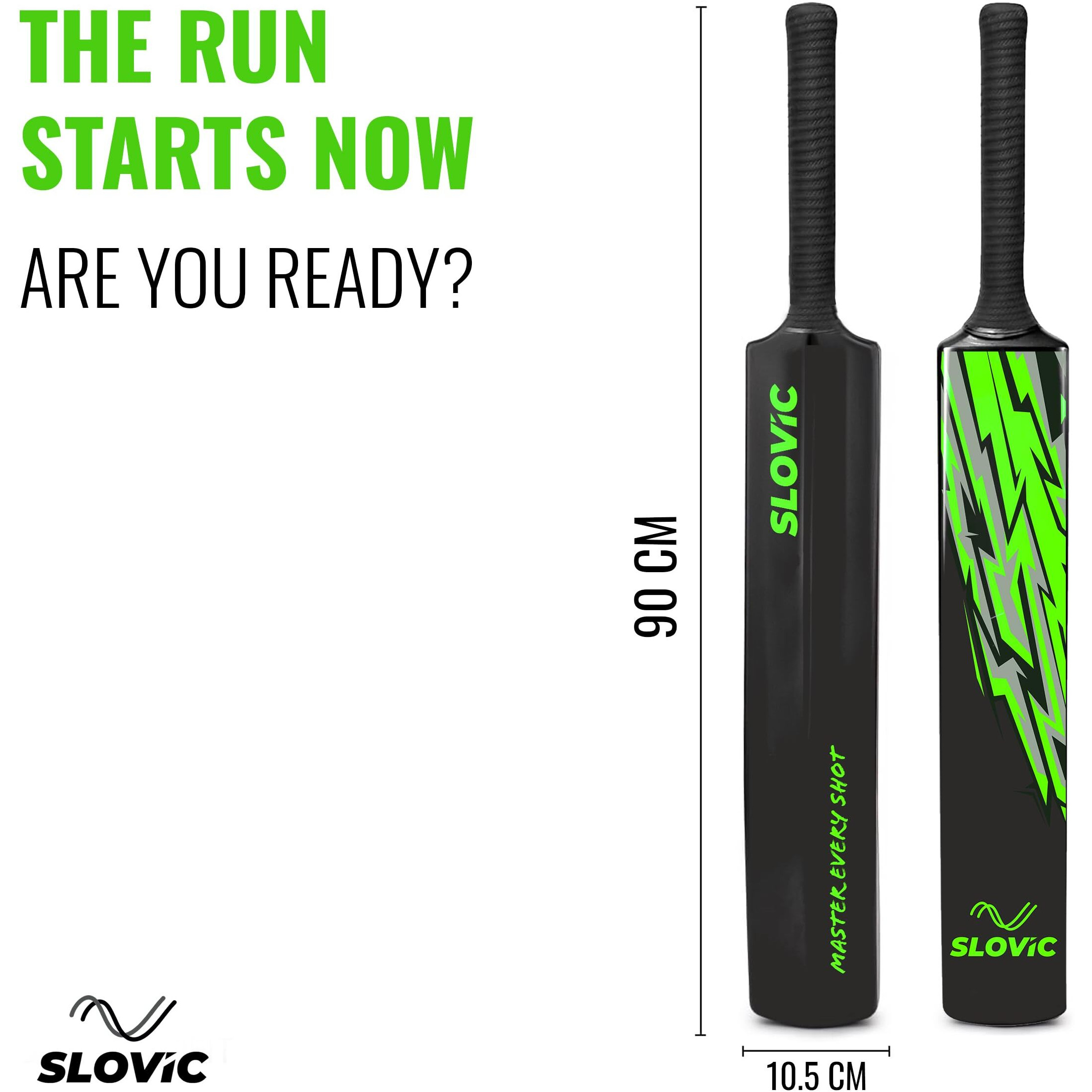 Slovic Cricket Bat [90 X 10.5 Cm] | Full Size Tennis Bat For Cricket | Cricket Bat-Ball For All (Above 14 Years) | Plastic Bat For Indoor Tournament | Lightweight Fiber Bats For Cricket Kit