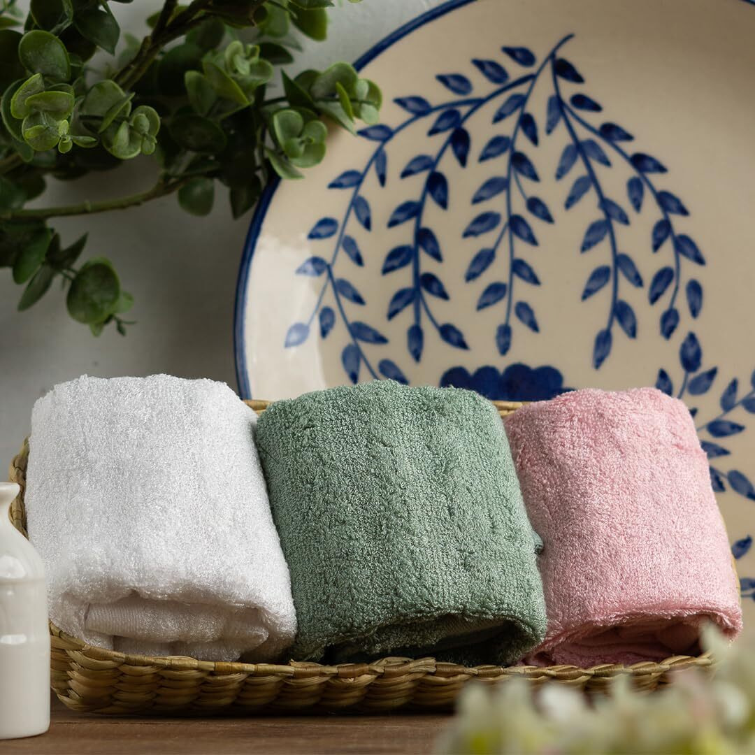 Mush 100% Bamboo Face Towel | Ultra Soft, Absorbent, Quick Dry Towels For Facewash, Gym, Sports, Travel | Suitable For Acne Prone Skin | 13 X 13 Inches | 500 Gsm (Pack Of 3 - Pink, White & Green)