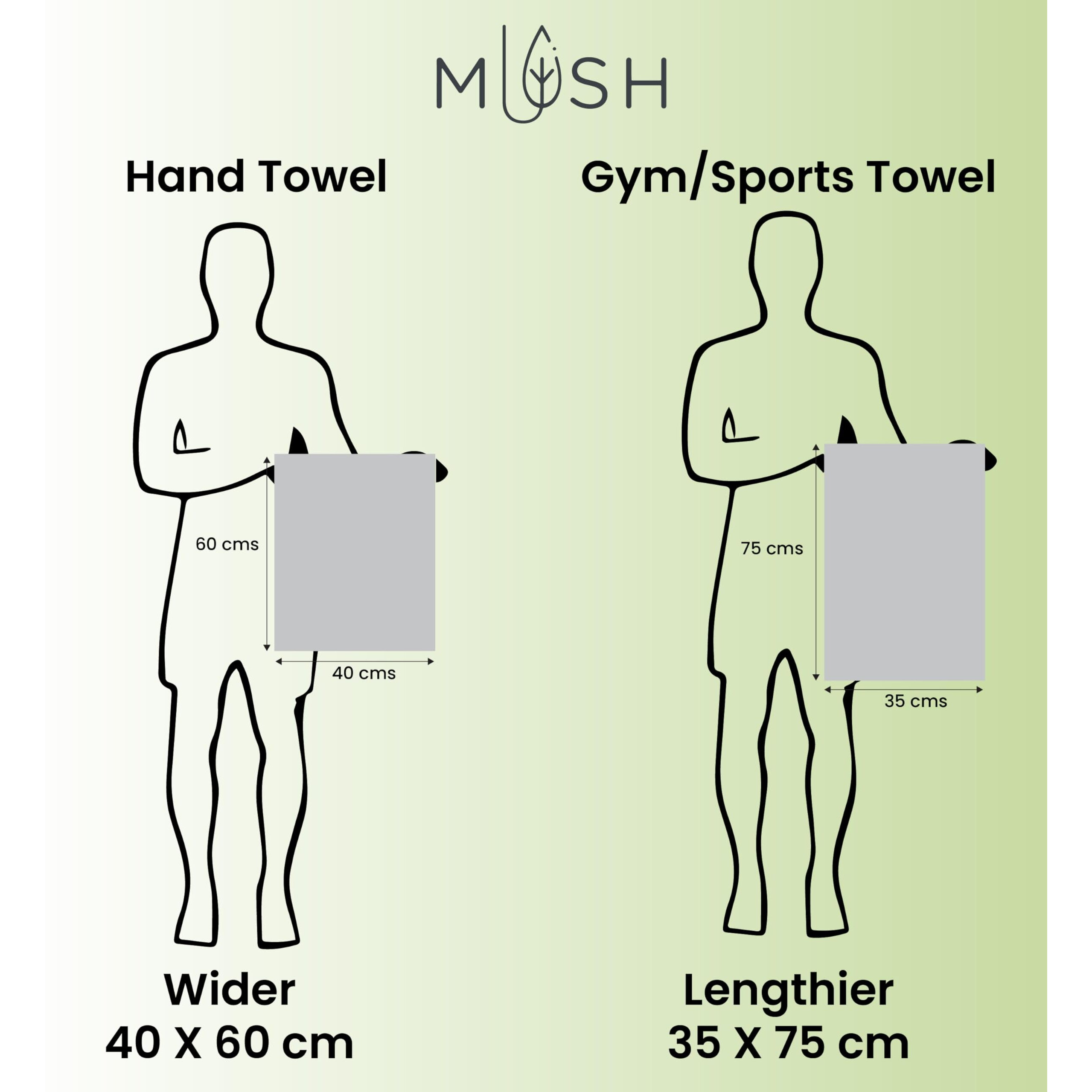 Mush Bamboo Hand Towels Set Of 2 | 100% Bamboo Gym Towel For Men/Women Workout | Ultra Soft, Absorbent & Quick Dry Towel For Gym, Travel, Sports And Yoga | 40 X 60 Cms | 600 Gsm (Navy Blue)