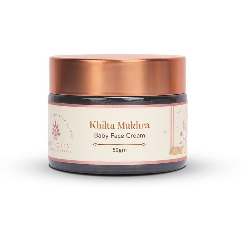 Baby Forest Khilta Mukhra Baby Face Cream 50 Gm | Shea Butter, Saffron, & Almond Oil | Ayurvedic & Organic Kids Face Cream | Derma Safe