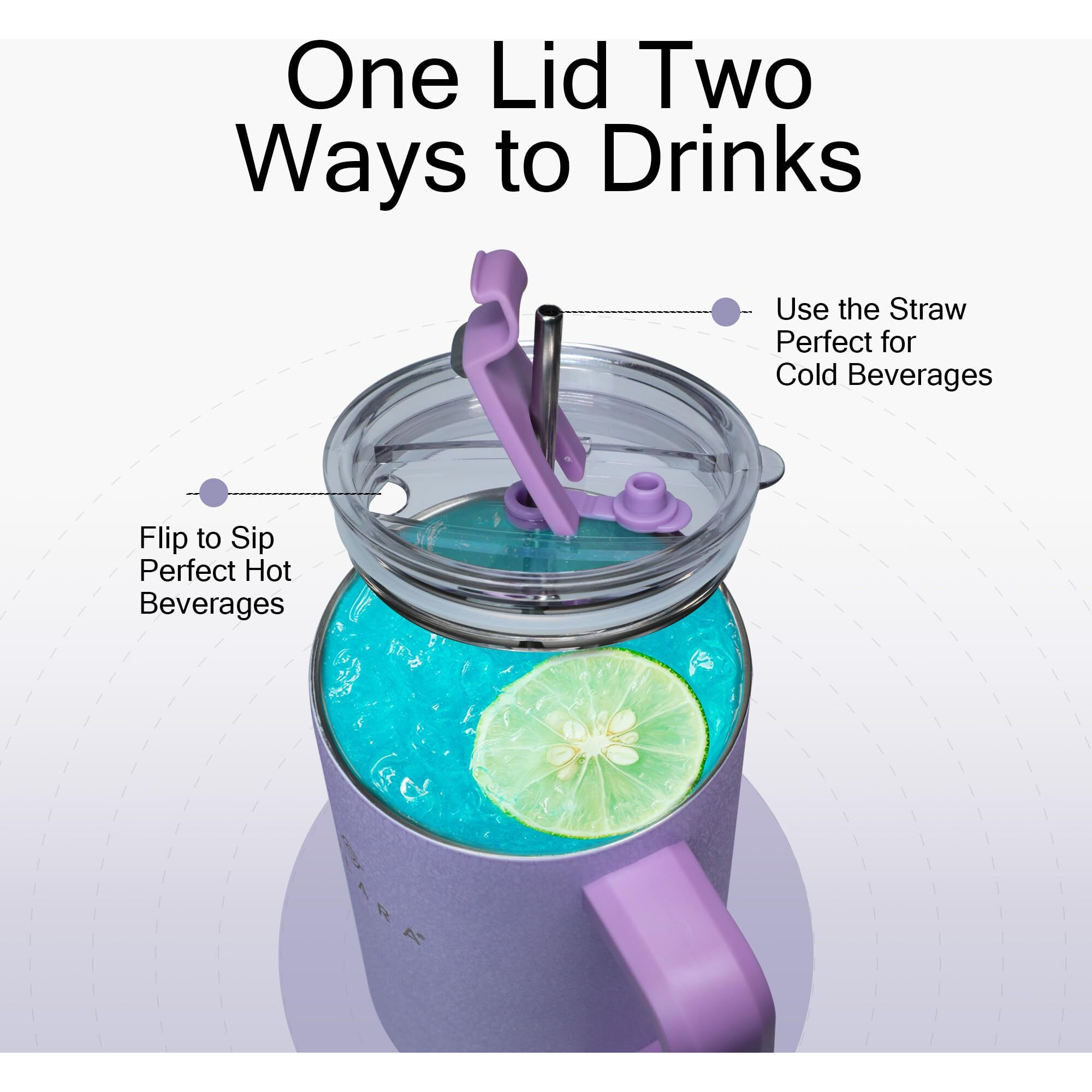 Solara Elixir 40Oz Insulated Tumbler With Straw And Lid, Tumblers For Hot And Cold, 1200Ml Stainless Steel Tumbler With Straw, Travel Mug, Coffee Mug For Office, Home, Sugar Plum