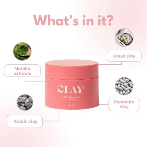 Clayco Matcha Detox Clay Mask | Deep Cleansing & Brightening | Green Tea & Collagen | Tan Removal & Dark Spot Reduction | Vegan Japanese Skincare | 50Ml