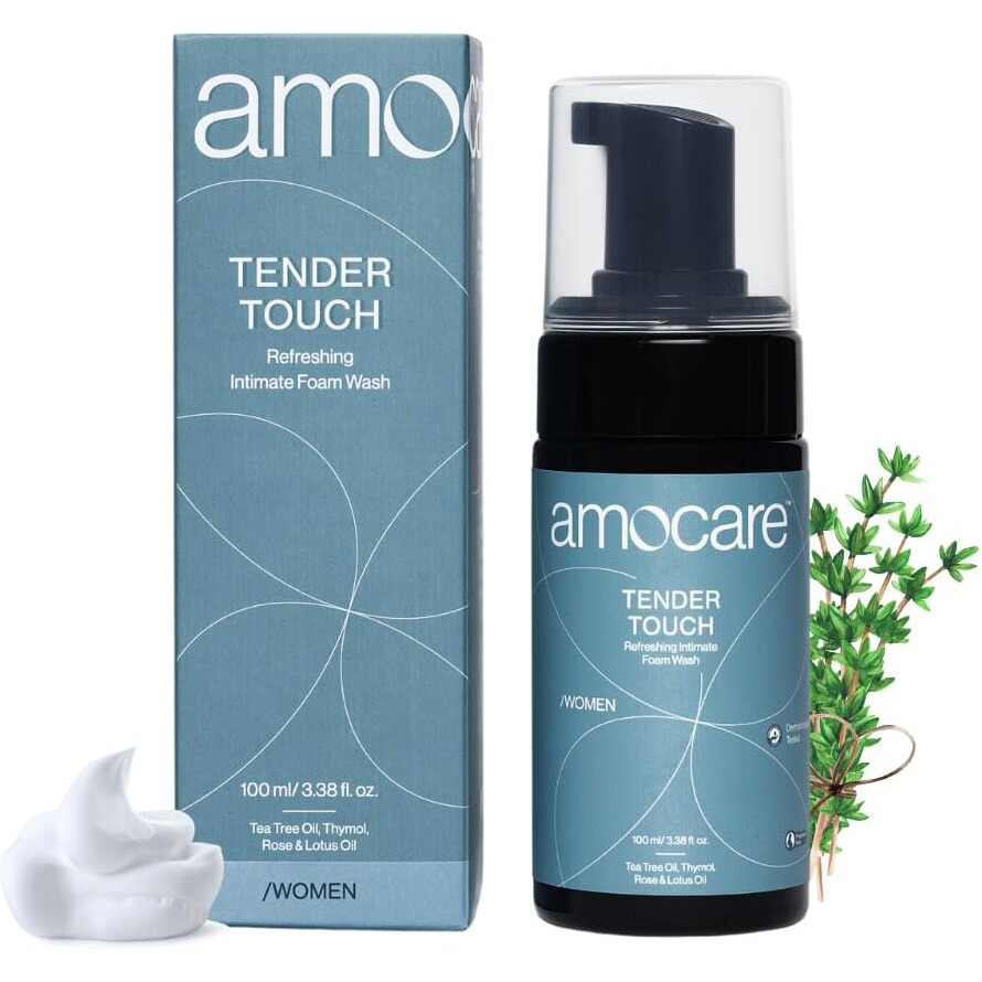 Amocare Intimate Wash For Women | Vaginal Wash, Foam Intimate Wash | Prevents Infection | Irritation & Dryness | Suitable For All Skin Types | Natural Moisturiser | Tea Tree, Rose & Lotus Oil | 100 Ml