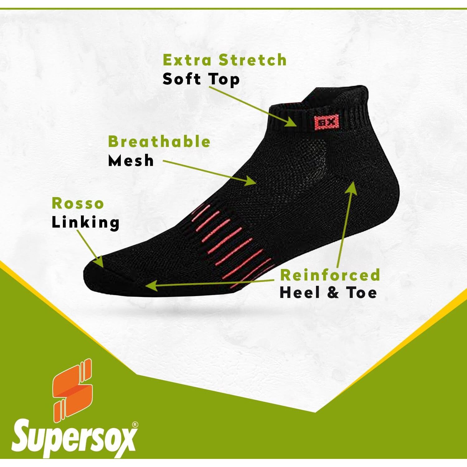 Supersox Unisex Bamboo Ankle Length Socks For Men & Women-Made Of Sustainable & Eco Friendly Material - Athletic Softer Than Cotton Socks, Anti Odour - Ideal For Sports, Gym, Pack Of 3 (Black)