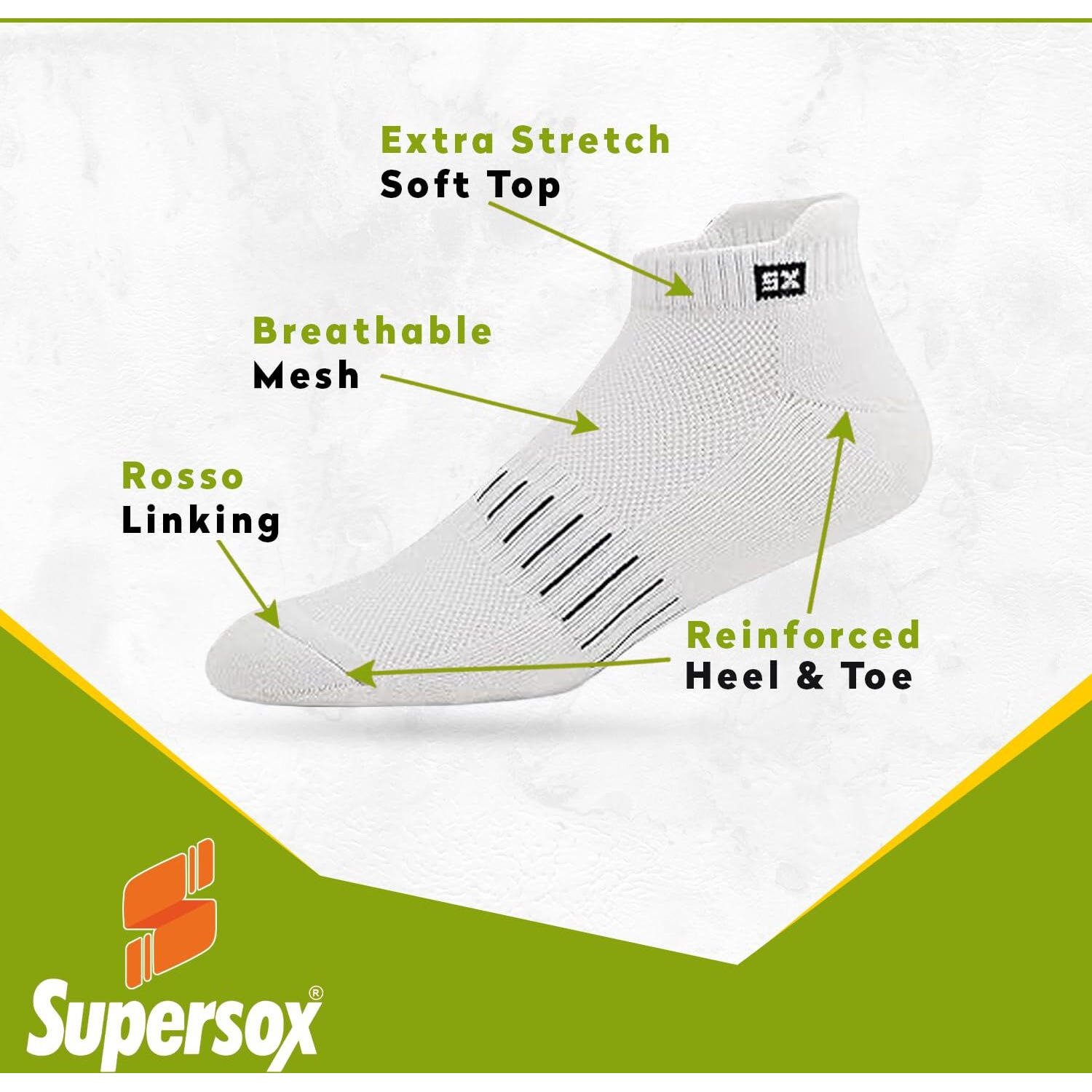 Supersox Unisex Bamboo Ankle Length Socks For Men & Women-Made Of Sustainable & Eco Friendly Material - Athletic Softer Than Cotton Socks, Anti Odour - Ideal For Sports, Gym, Pack Of 3 (White)