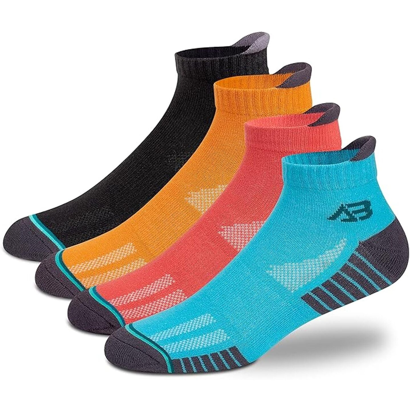 Antonio Benedetto Sports Ankle Length Unisex Socks, Made With Breathable, Anti Odour & Moisture Absorbent Combed Cotton With A Extra Durable Welt, Ideal For All Day Wear, Free Size (Pack Of 4)