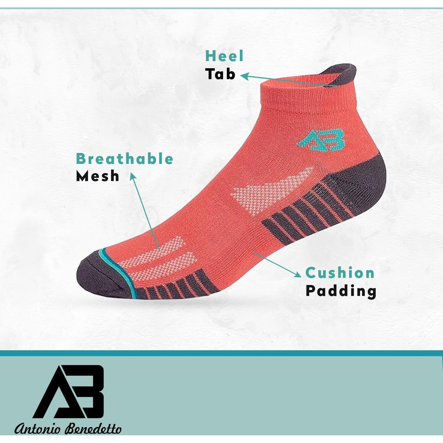 Antonio Benedetto Sports Ankle Length Unisex Socks, Made With Breathable, Anti Odour & Moisture Absorbent Combed Cotton With A Extra Durable Welt, Ideal For All Day Wear, Free Size (Pack Of 4)