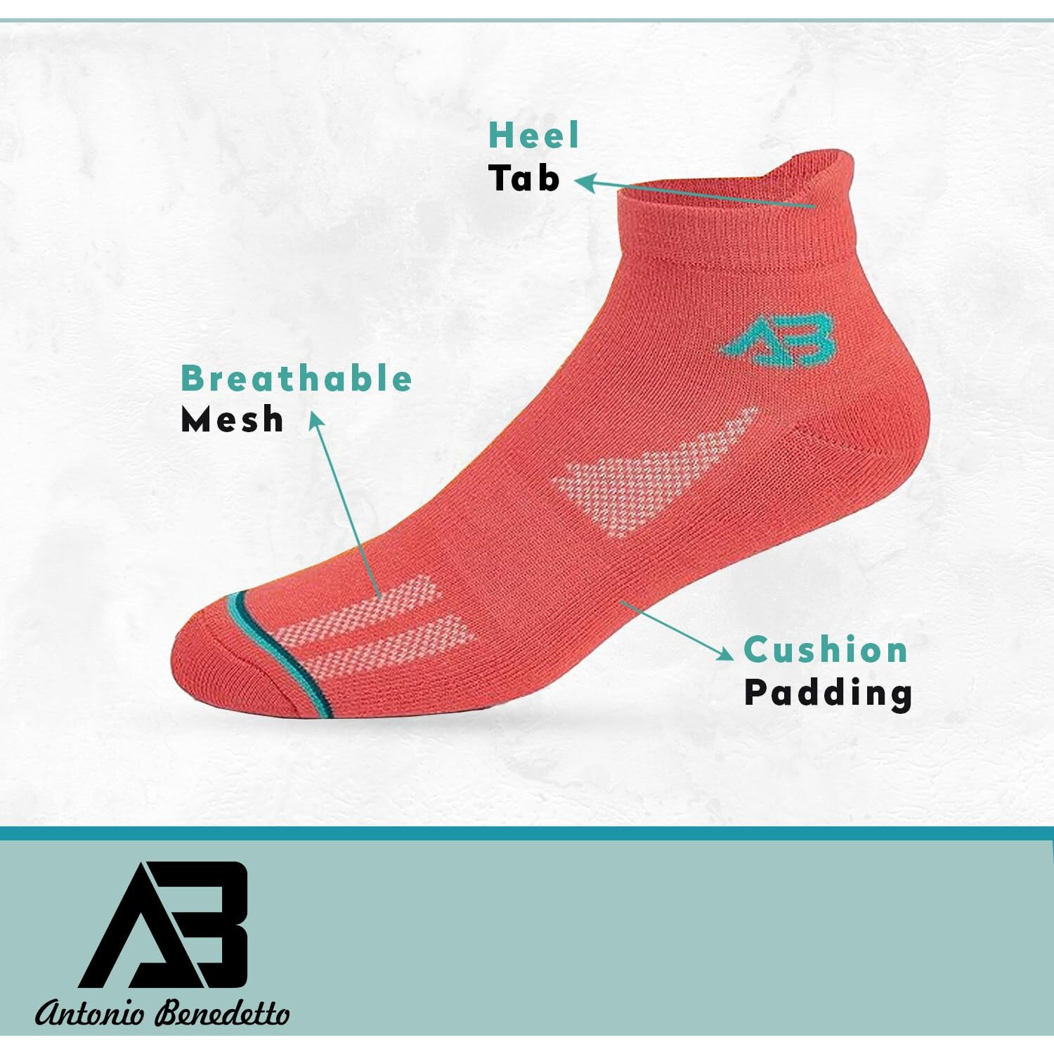 Antonio Benedetto Sports Ankle Length Unisex Socks, Made With Breathable, Anti Odour & Moisture Absorbent Combed Cotton With A Extra Durable Welt, Ideal For All Day Wear, Free Size (Pack Of 4)