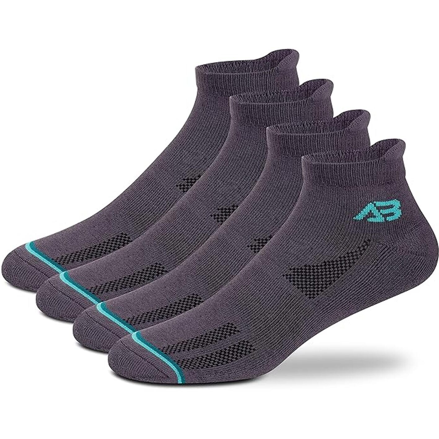 Antonio Benedetto Sports Ankle Length Unisex Socks, Made With Breathable, Anti Odour & Moisture Absorbent Combed Cotton With A Extra Durable Welt, Ideal For All Day Wear, Free Size (Pack Of 4)