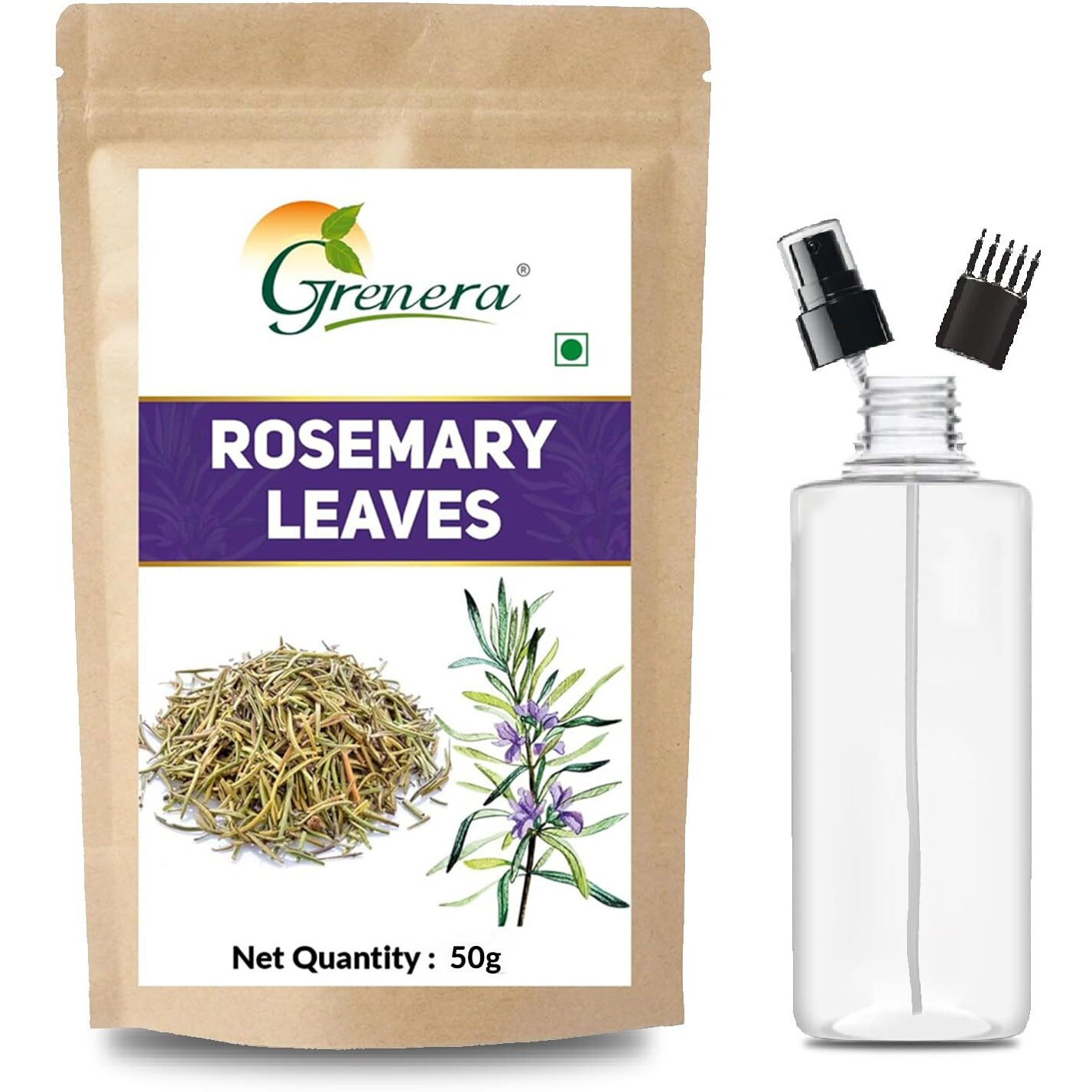 Grenera Rosemary Dried Leaves 50 Grams, Premium Grade Rosemary For Seasoning, Tea And Hair, For Salads, Soups, Cooking, Hair Growth