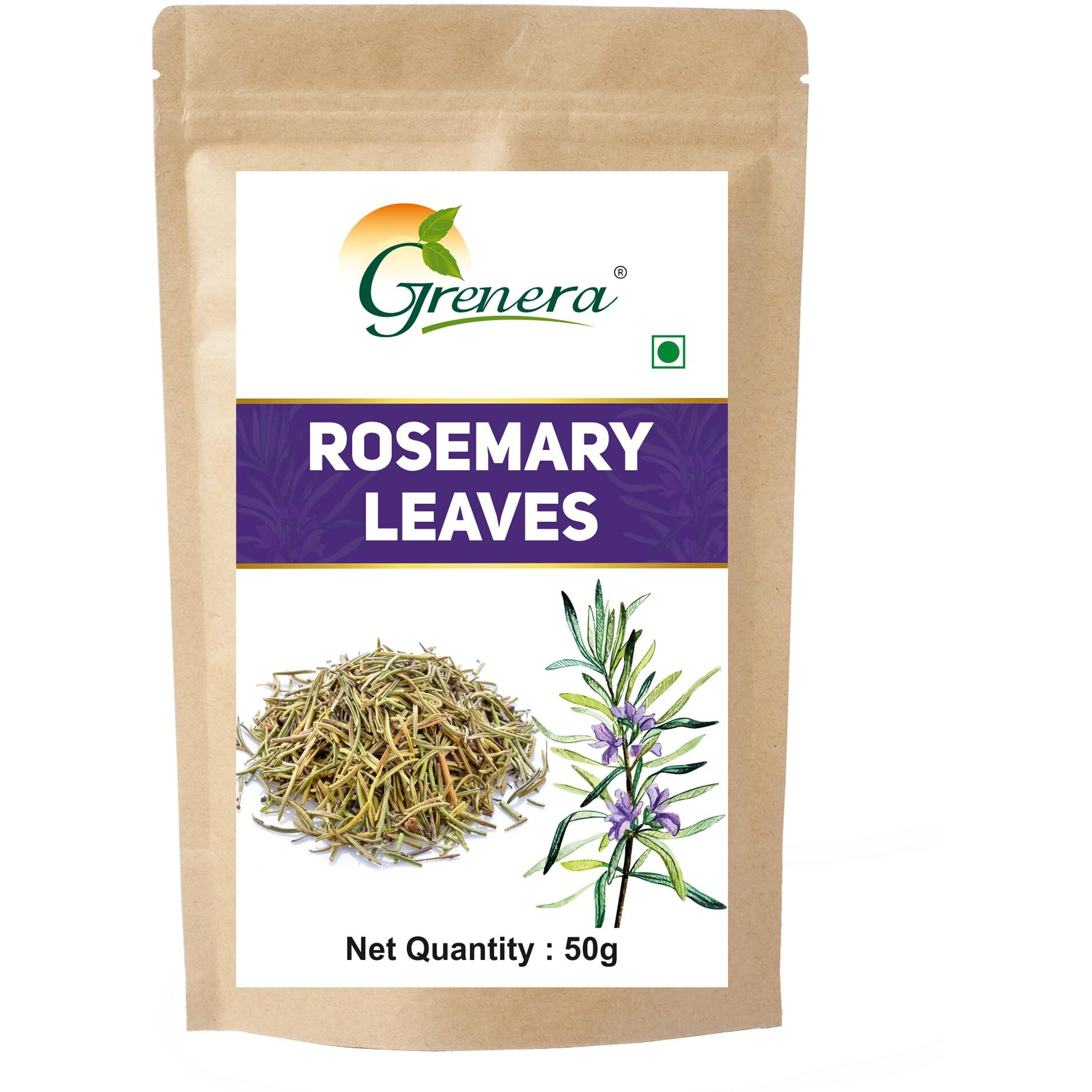 Grenera Rosemary Dried Leaves 50 Grams, Premium Grade Rosemary For Seasoning, Tea And Hair, For Salads, Soups, Cooking, Hair Growth