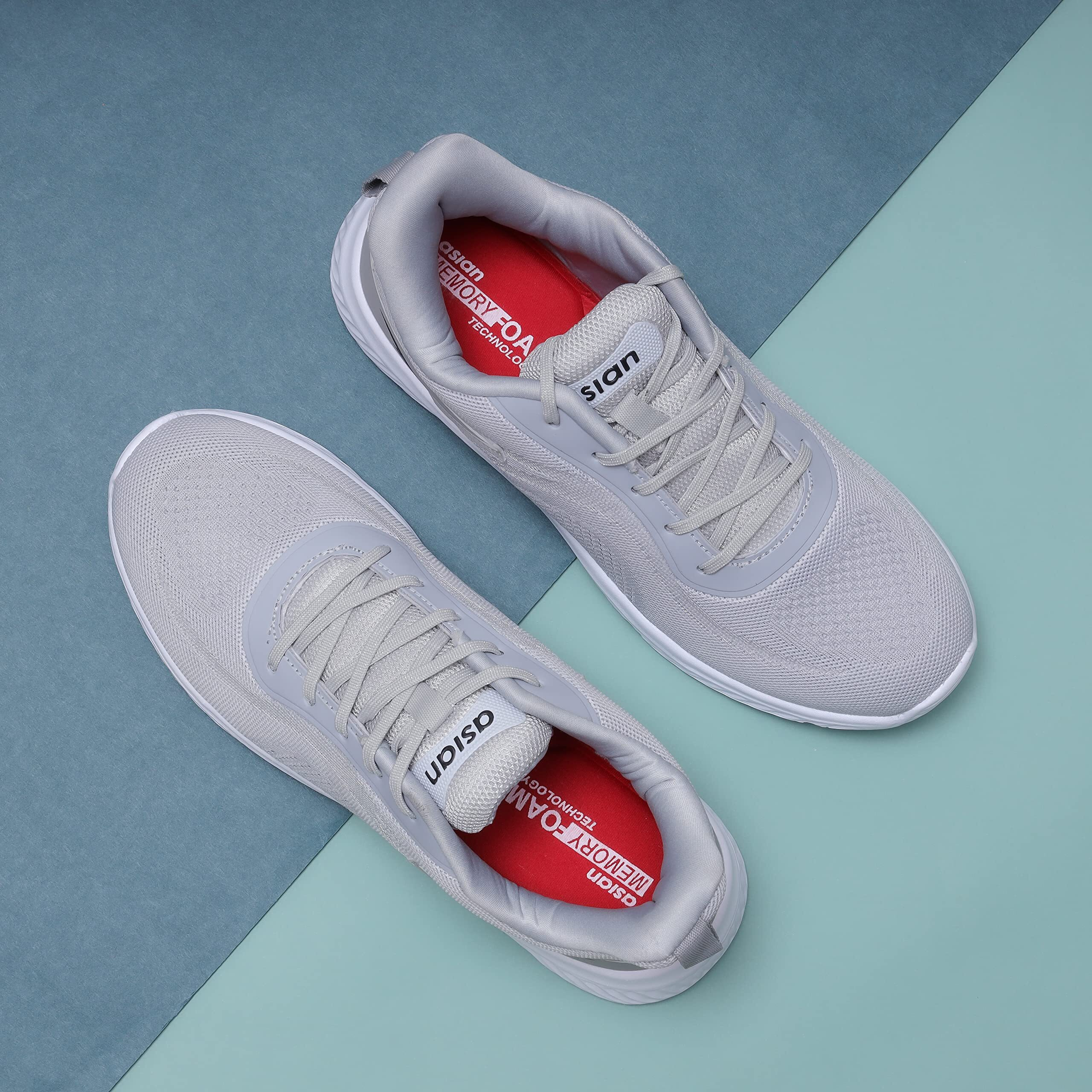 Asian Wonder Sports Running,Walking & Gym Shoes With Casual Sneaker Lightweight Lace-Up Shoes For Men's Delta-20 Grey