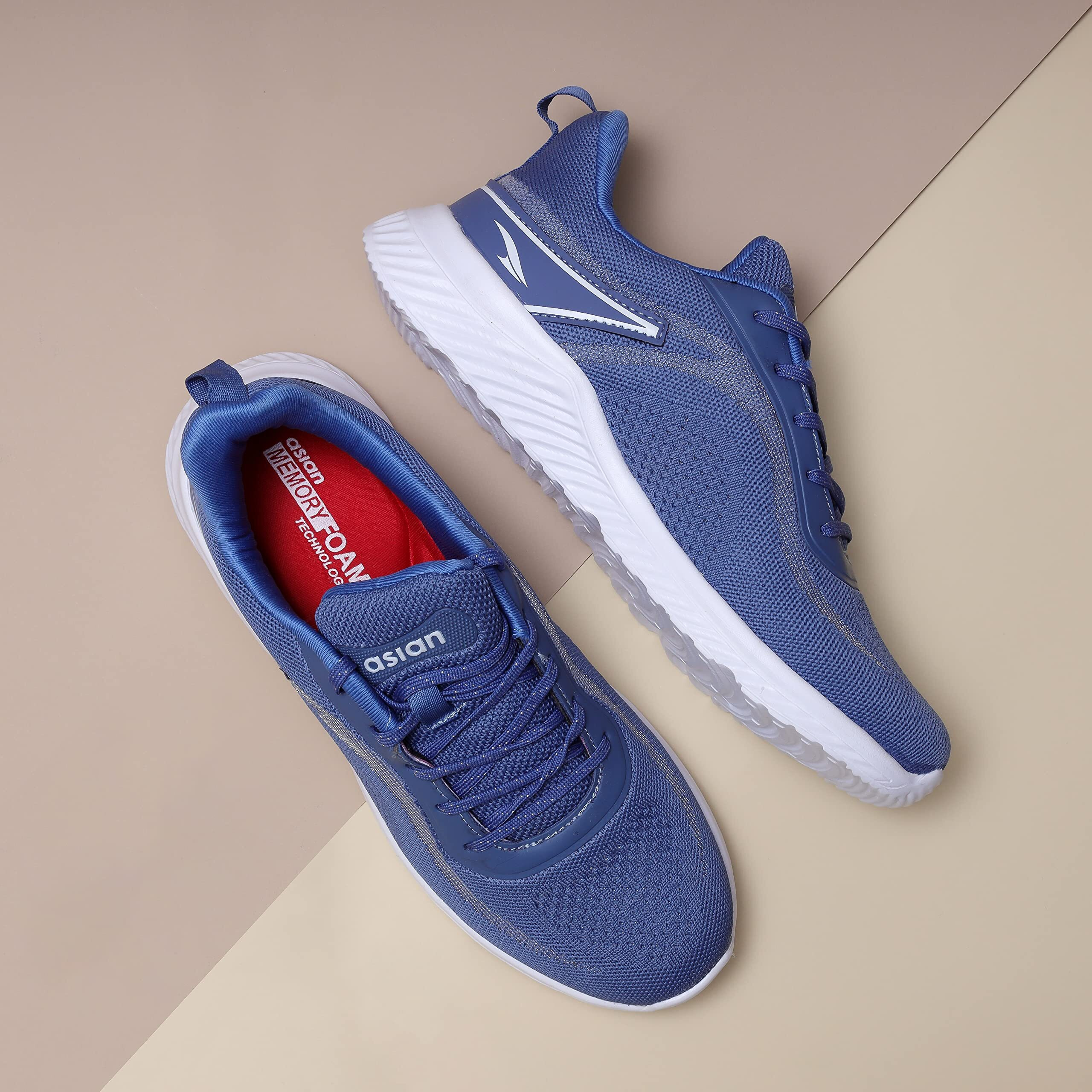 Asian Men's Wonder Sports Running,Walking & Gym Shoes With Casual Sneaker Lightweight Lace-Up Shoes For Men's Delta-20 Blue